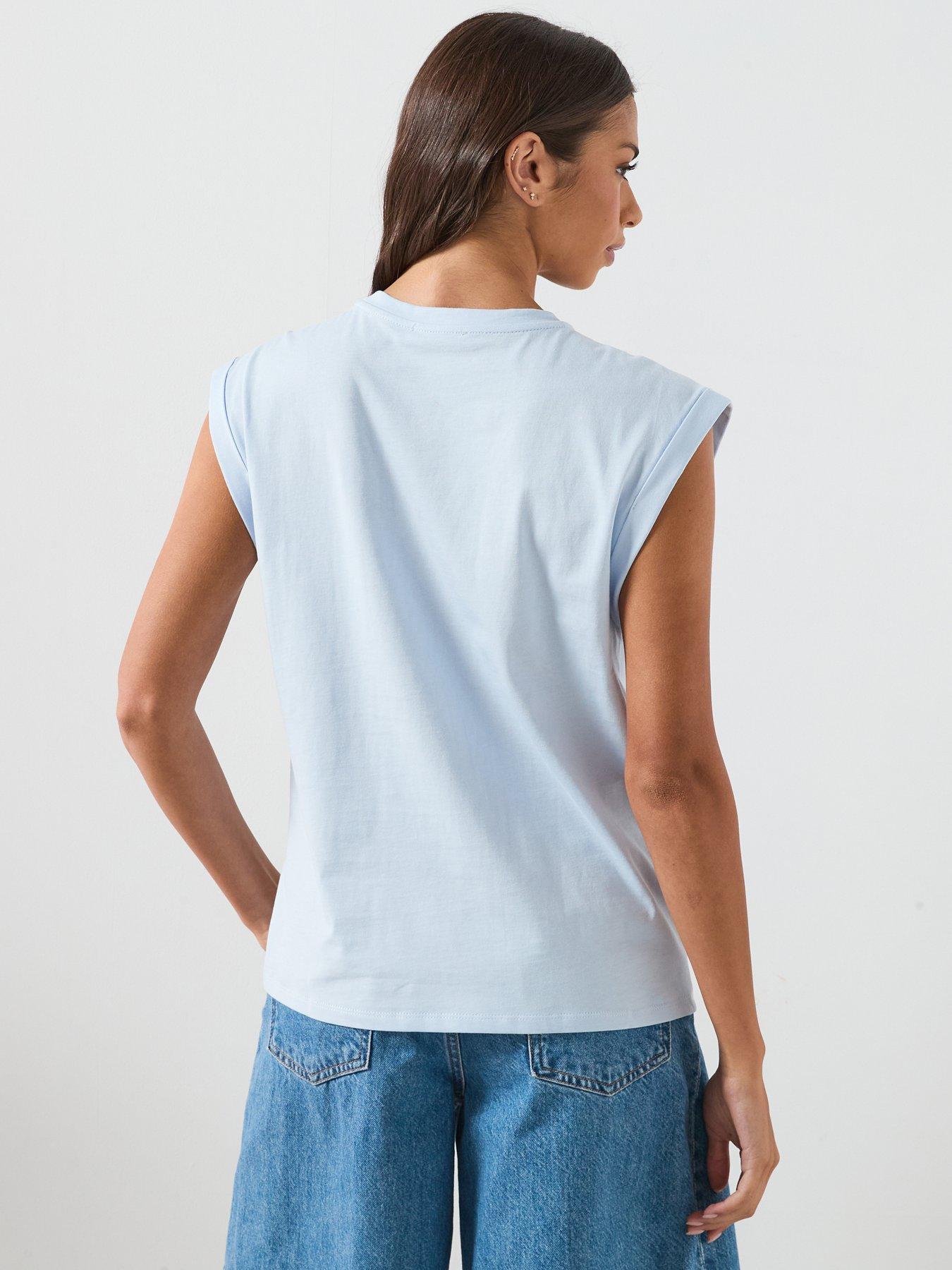 Image 2 of 6 of Mango Short-sleeved Cotton T-shirt - Blue