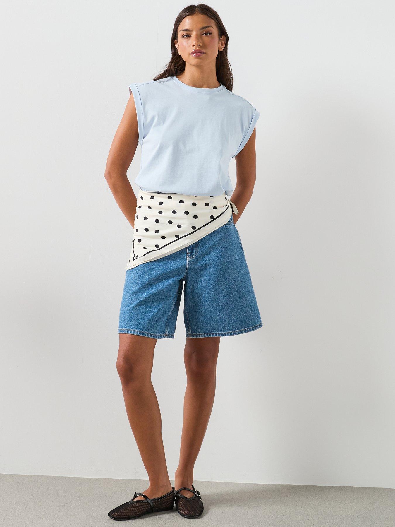 Image 3 of 6 of Mango Short-sleeved Cotton T-shirt - Blue