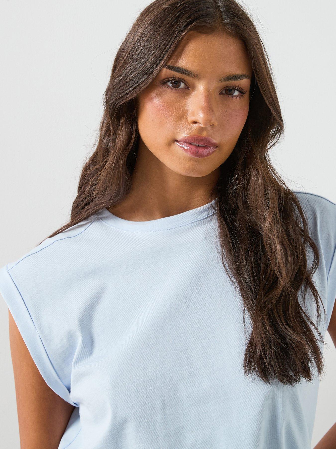 Image 4 of 6 of Mango Short-sleeved Cotton T-shirt - Blue