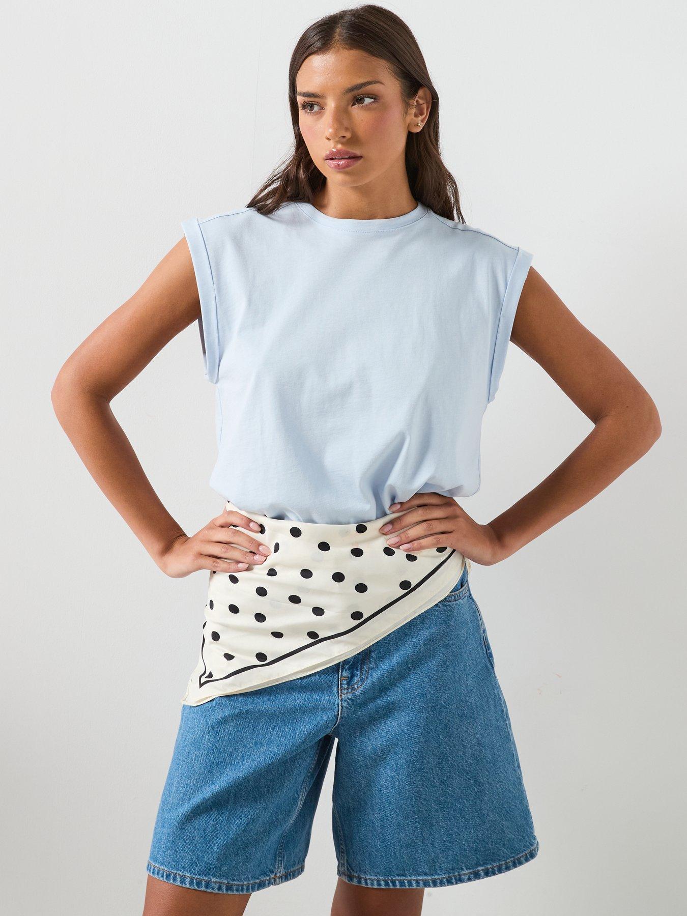 Image 5 of 6 of Mango Short-sleeved Cotton T-shirt - Blue