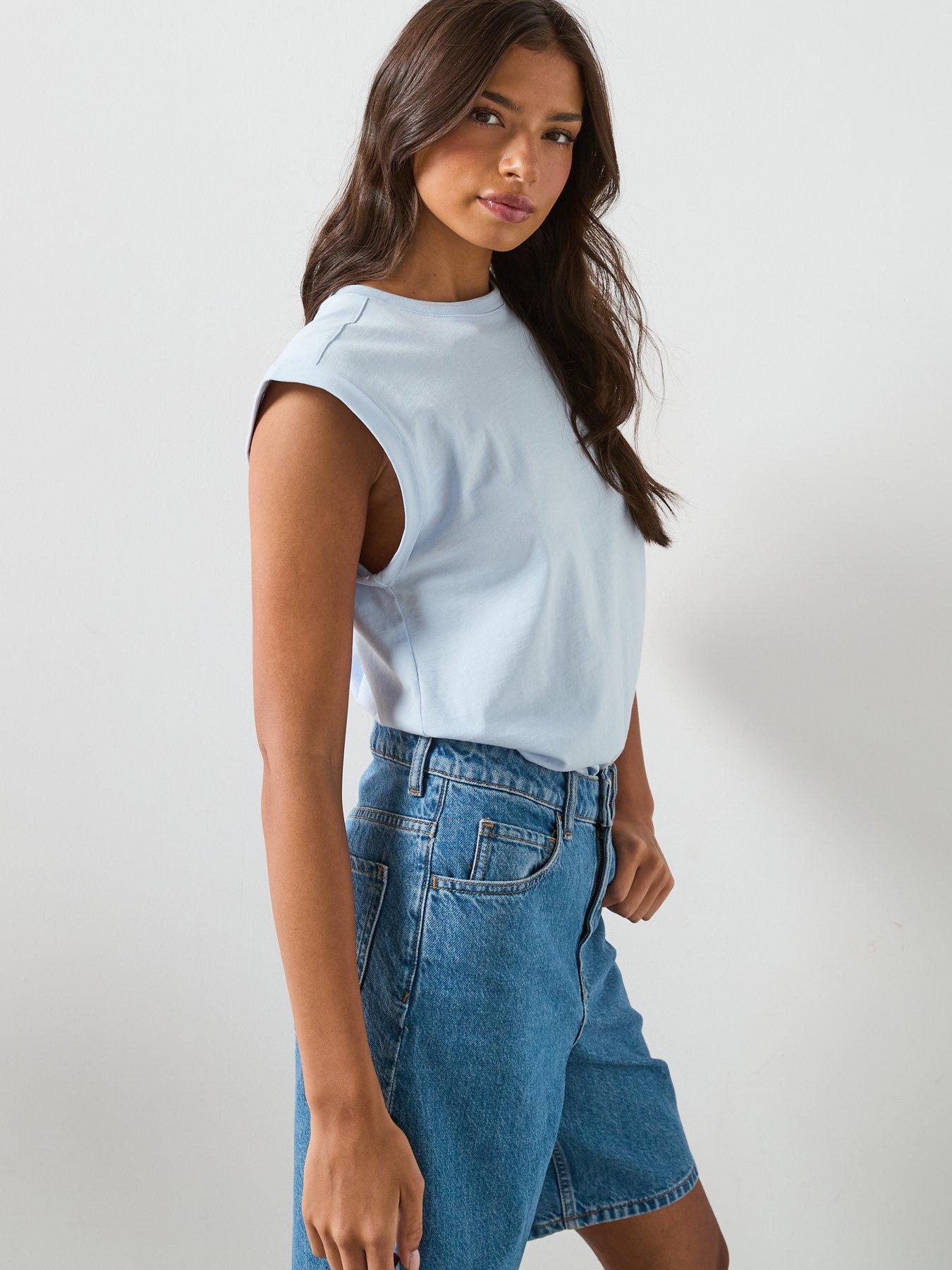 Image 6 of 6 of Mango Short-sleeved Cotton T-shirt - Blue