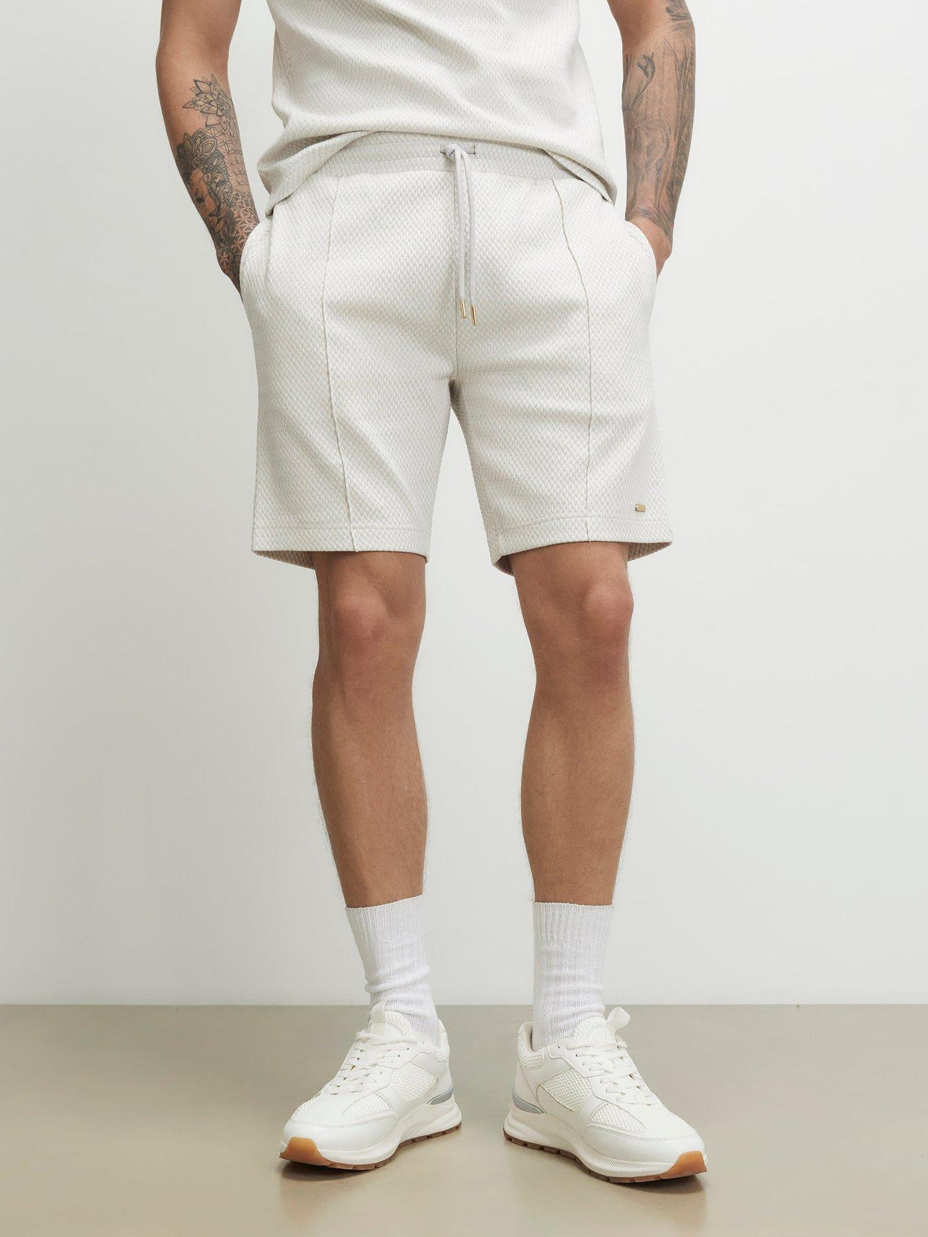 River Island Slim Fit Jacquard Shorts - Grey