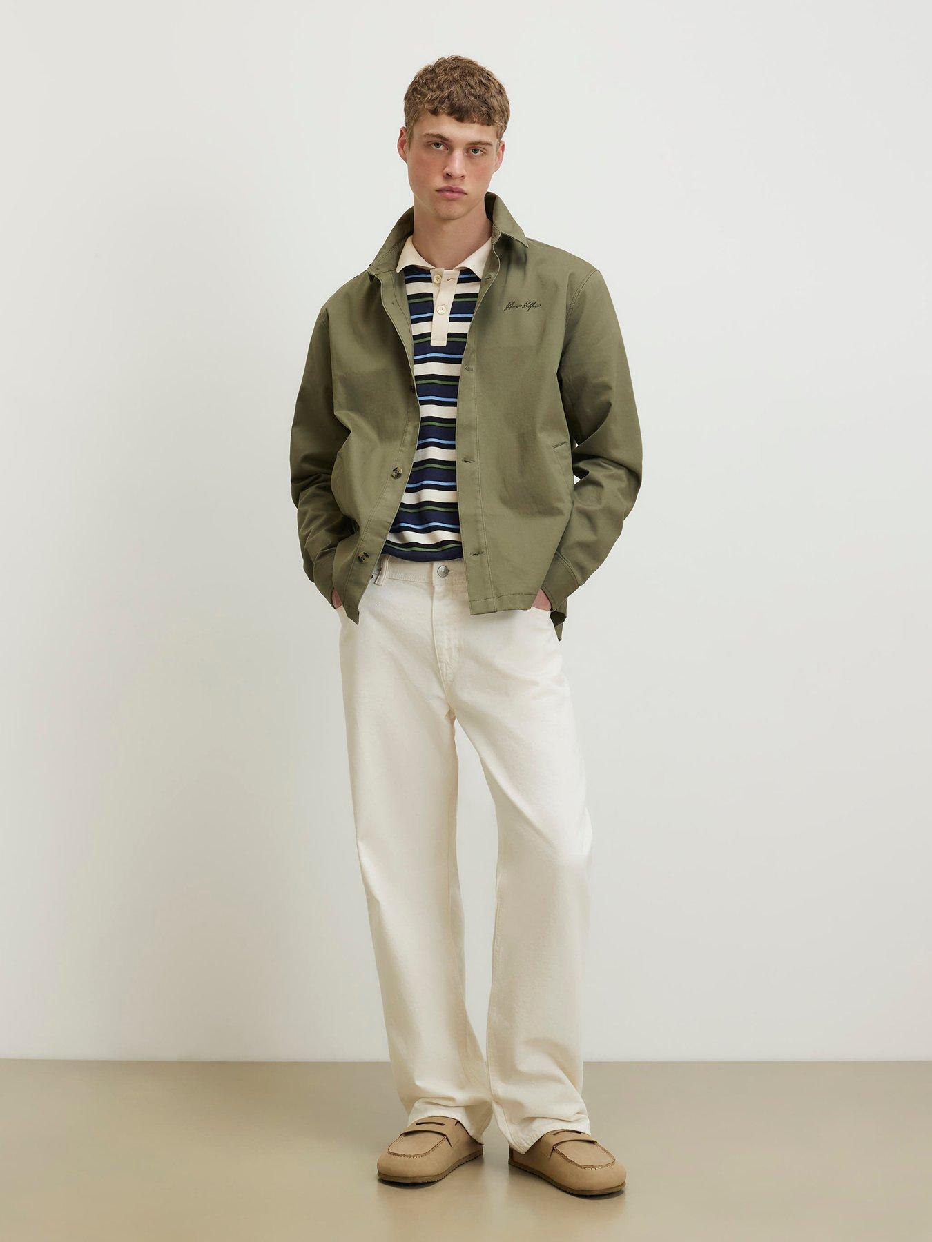 Image 1 of 4 of River Island Collared Button Up Jacket - Green