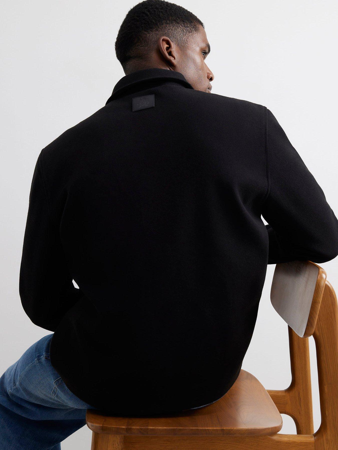 Image 2 of 4 of River Island Zip Through Embroidered Ri Shacket - Black