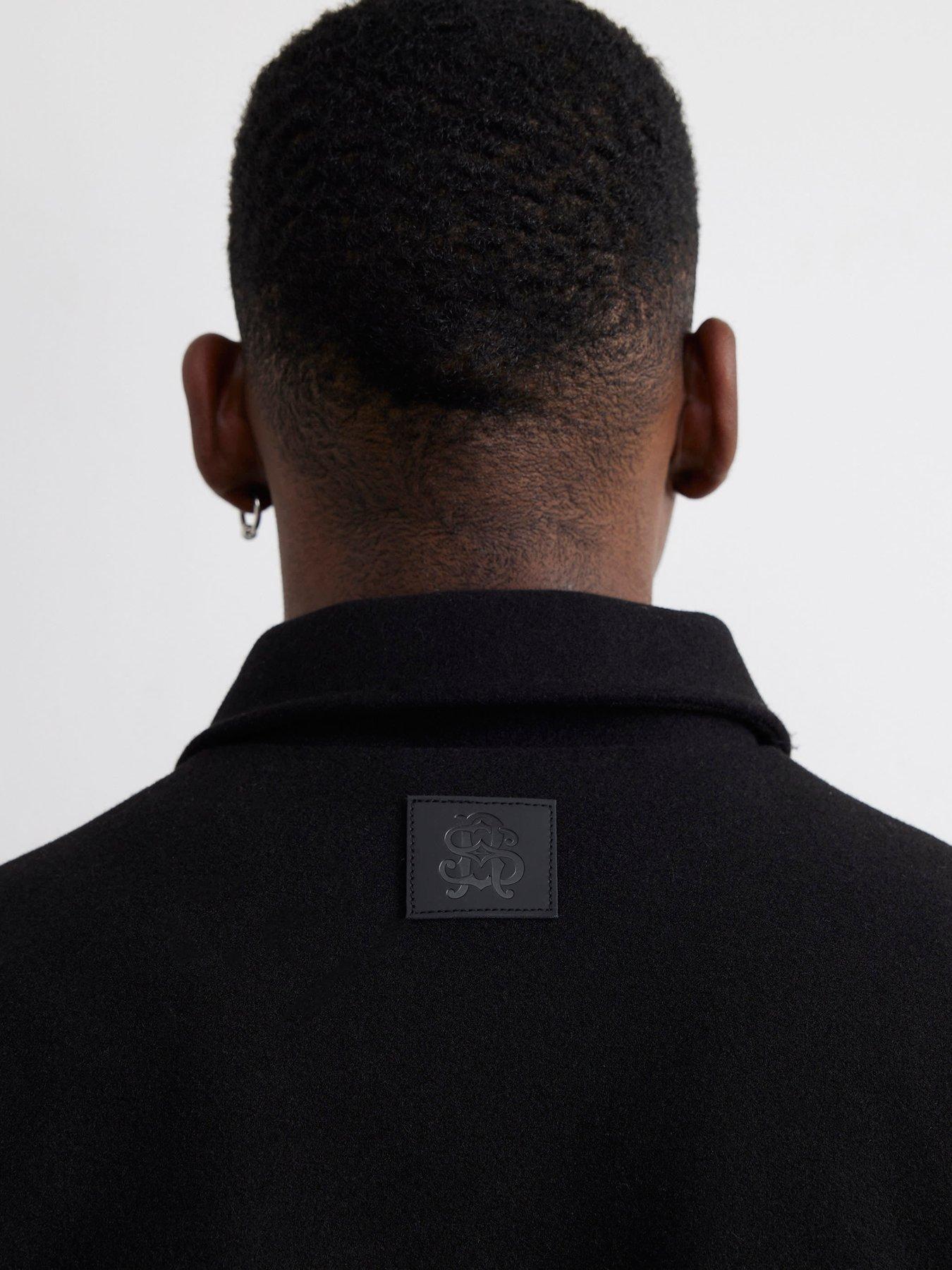 Image 4 of 4 of River Island Zip Through Embroidered Ri Shacket - Black