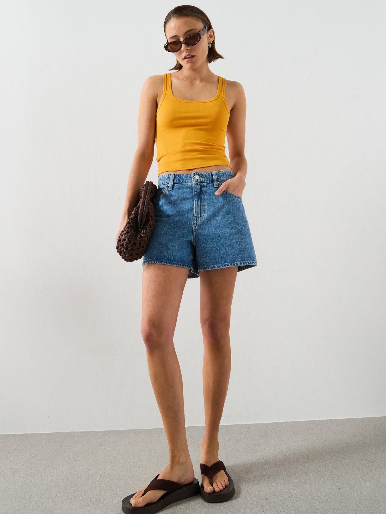 Image 3 of 5 of Mango Semi-sheer Ribbed Top - Orange