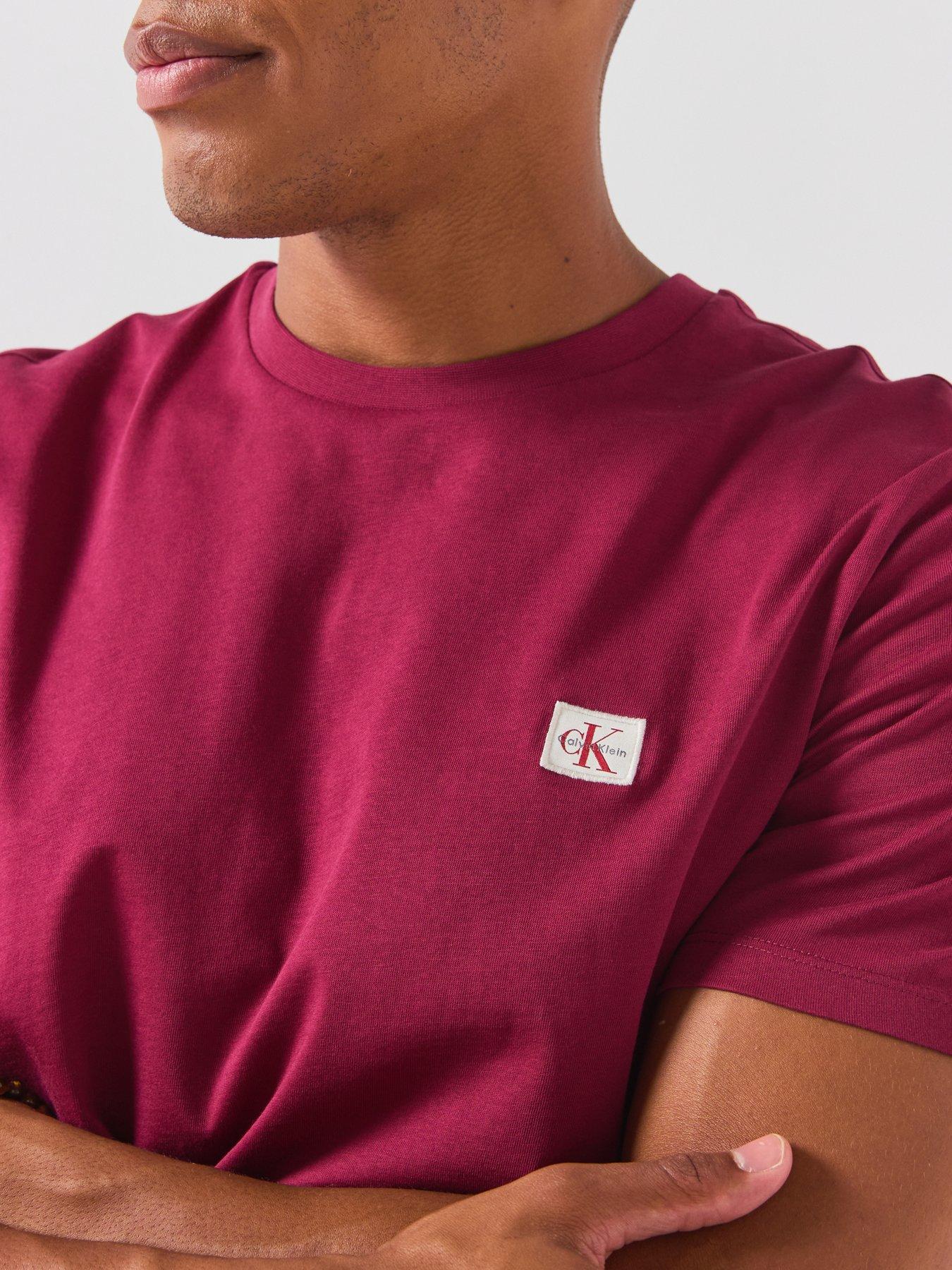 Image 6 of 6 of Calvin Klein Jeans Left Chest Woven Badge T-shirt - Red