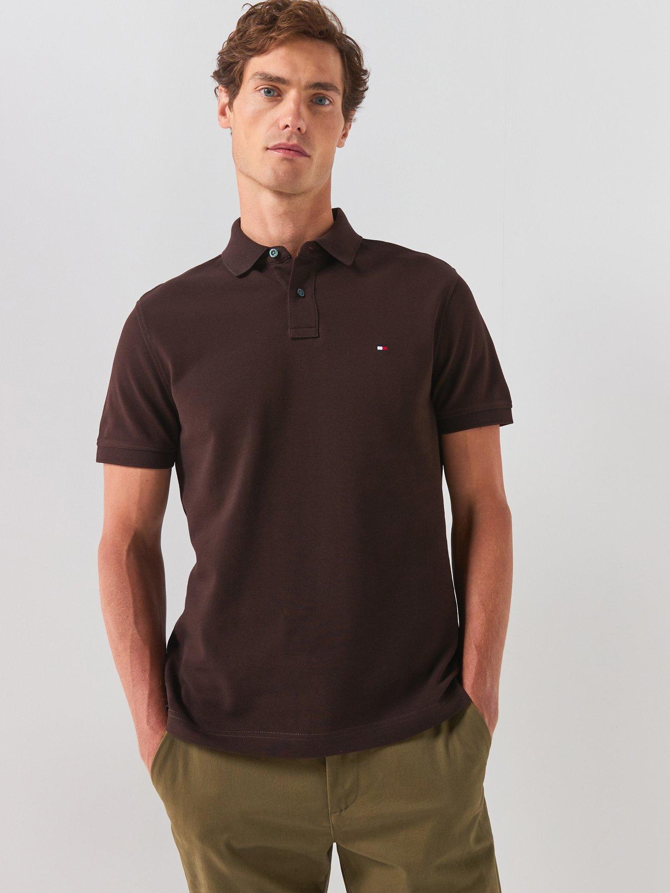 Tommy Hilfiger Stretch Polo Shirt In Regular Fit With 2-Button Collar Men's Chocolate Medium - La Redoute - Image 2