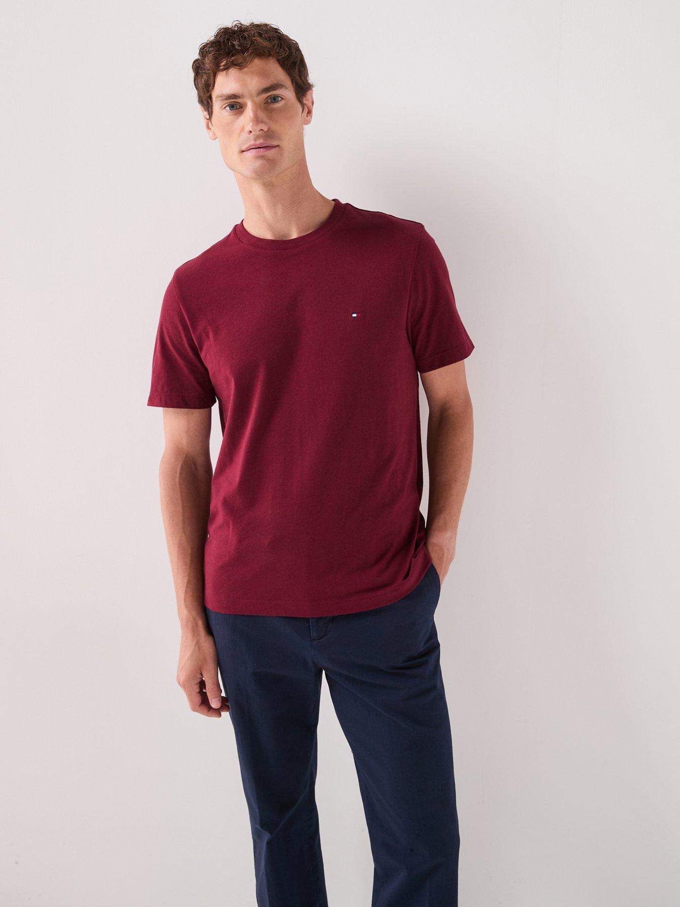 Tommy Hilfiger Men's Wine Flag Embroidery Crew Neck T-Shirt - Burgundy - S - Image 3
