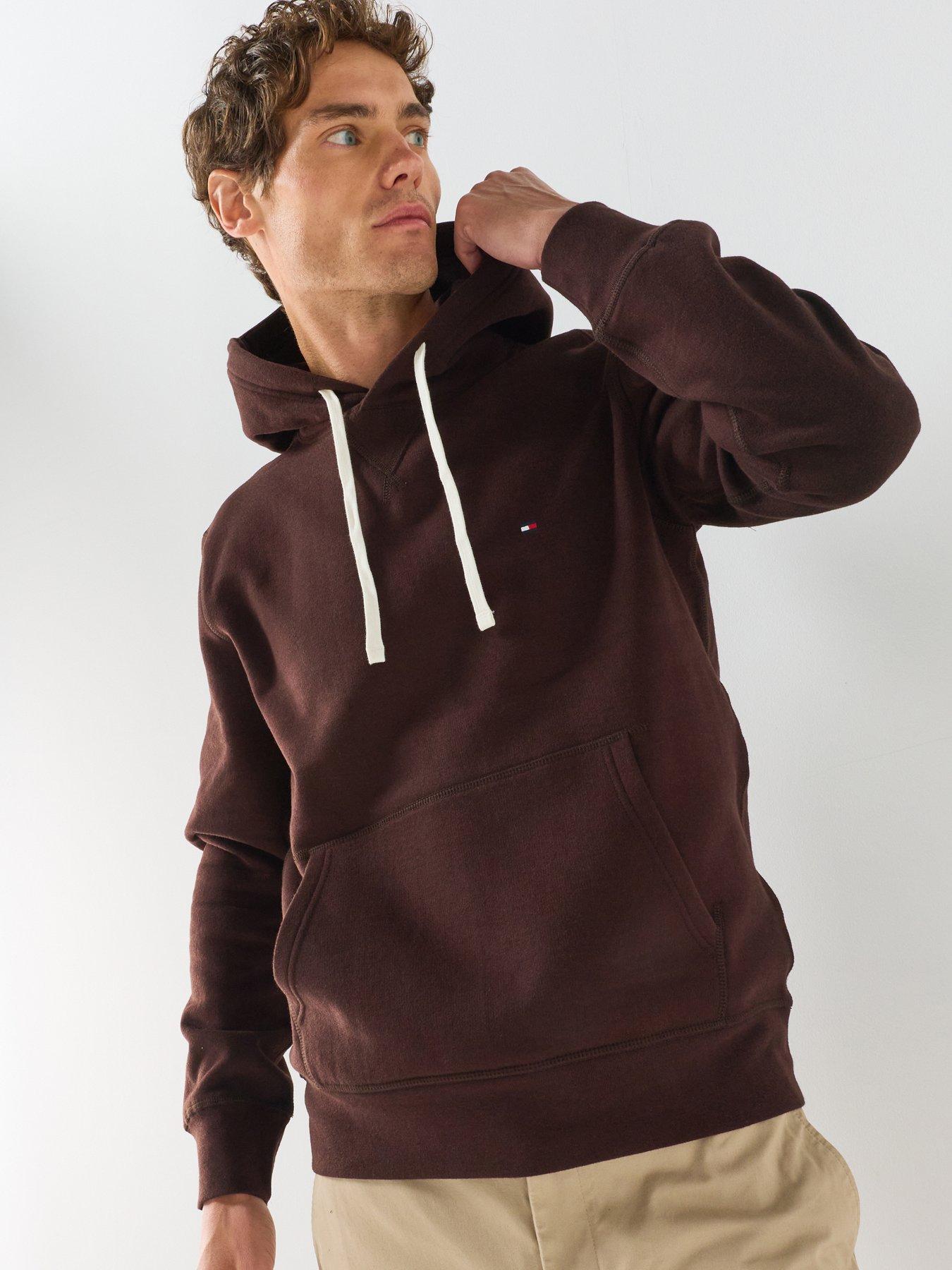 Tommy Hilfiger Essential Seasonal Fleece Hoodie, Brown, Size S, Men