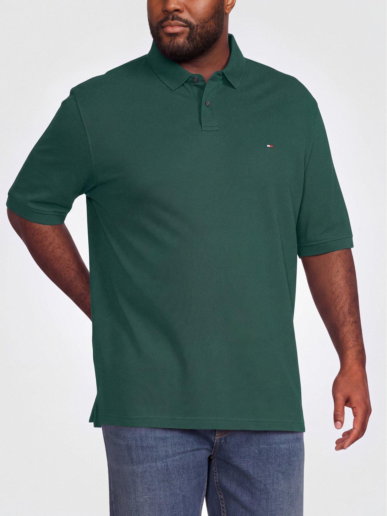 Tommy Hilfiger Mens Big & Tall Cotton-Stretch Regular Fit Polo Shirt - Green