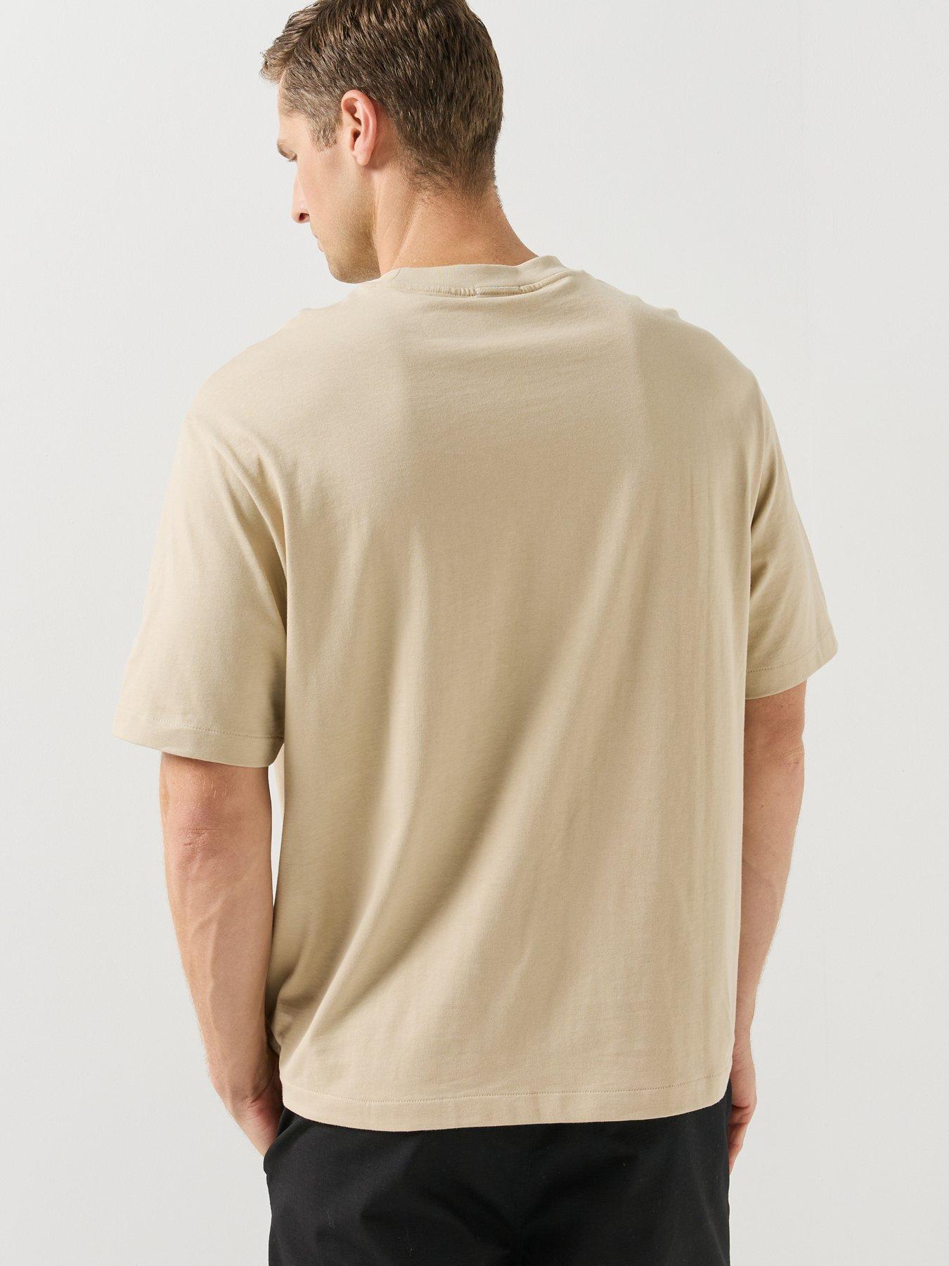 Image 2 of 6 of Calvin Klein Mens Logo Crew Neck T-Shirt - Beige