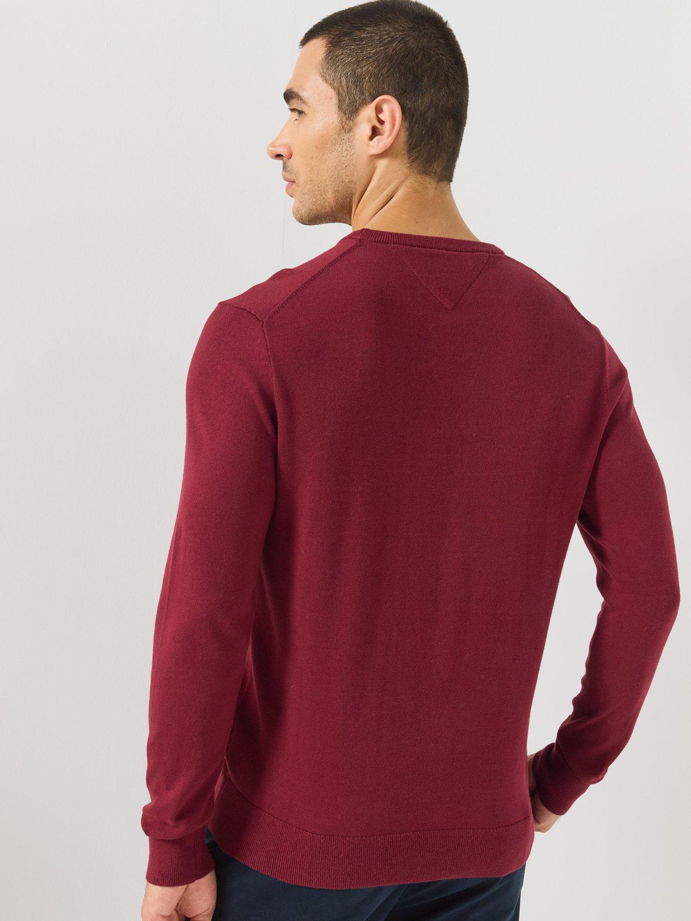 Image 2 of 6 of Tommy Hilfiger Essential Ssnl Cotton Crew Neck Knitted Jumper - Dark Red