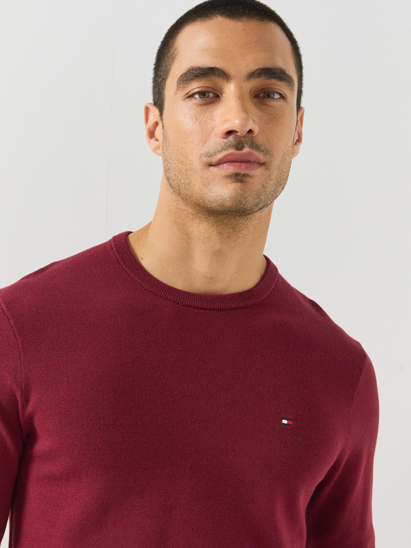 Image 4 of 6 of Tommy Hilfiger Essential Ssnl Cotton Crew Neck Knitted Jumper - Dark Red