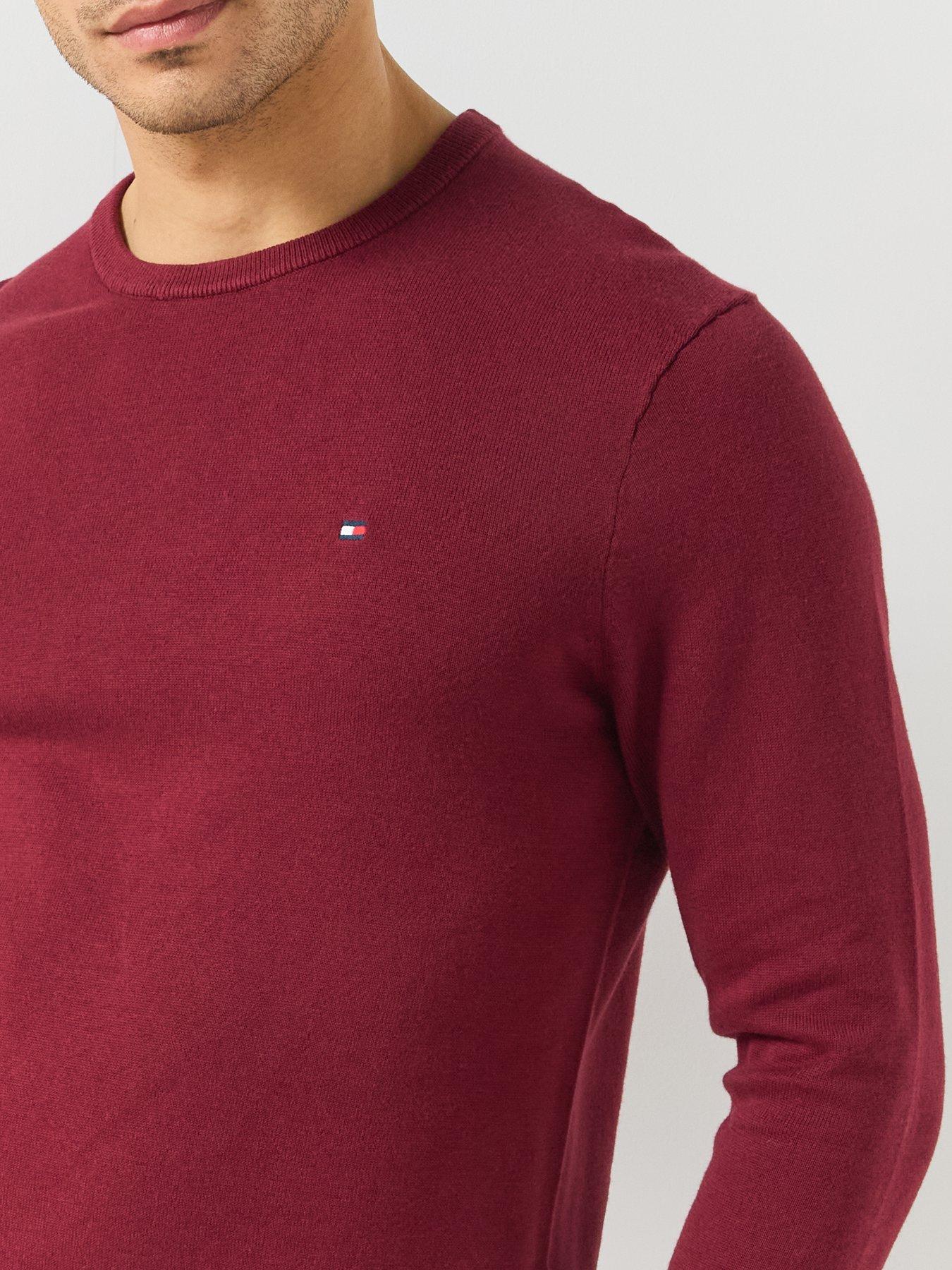 Image 5 of 6 of Tommy Hilfiger Essential Ssnl Cotton Crew Neck Knitted Jumper - Dark Red