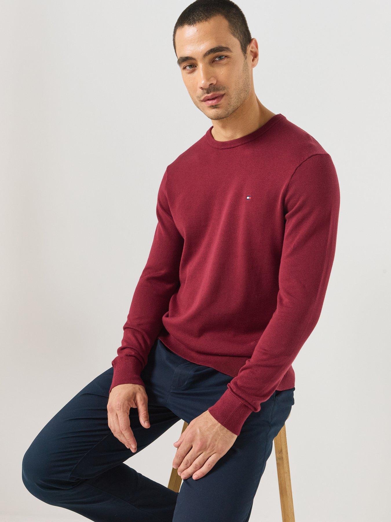 Image 6 of 6 of Tommy Hilfiger Essential Ssnl Cotton Crew Neck Knitted Jumper - Dark Red