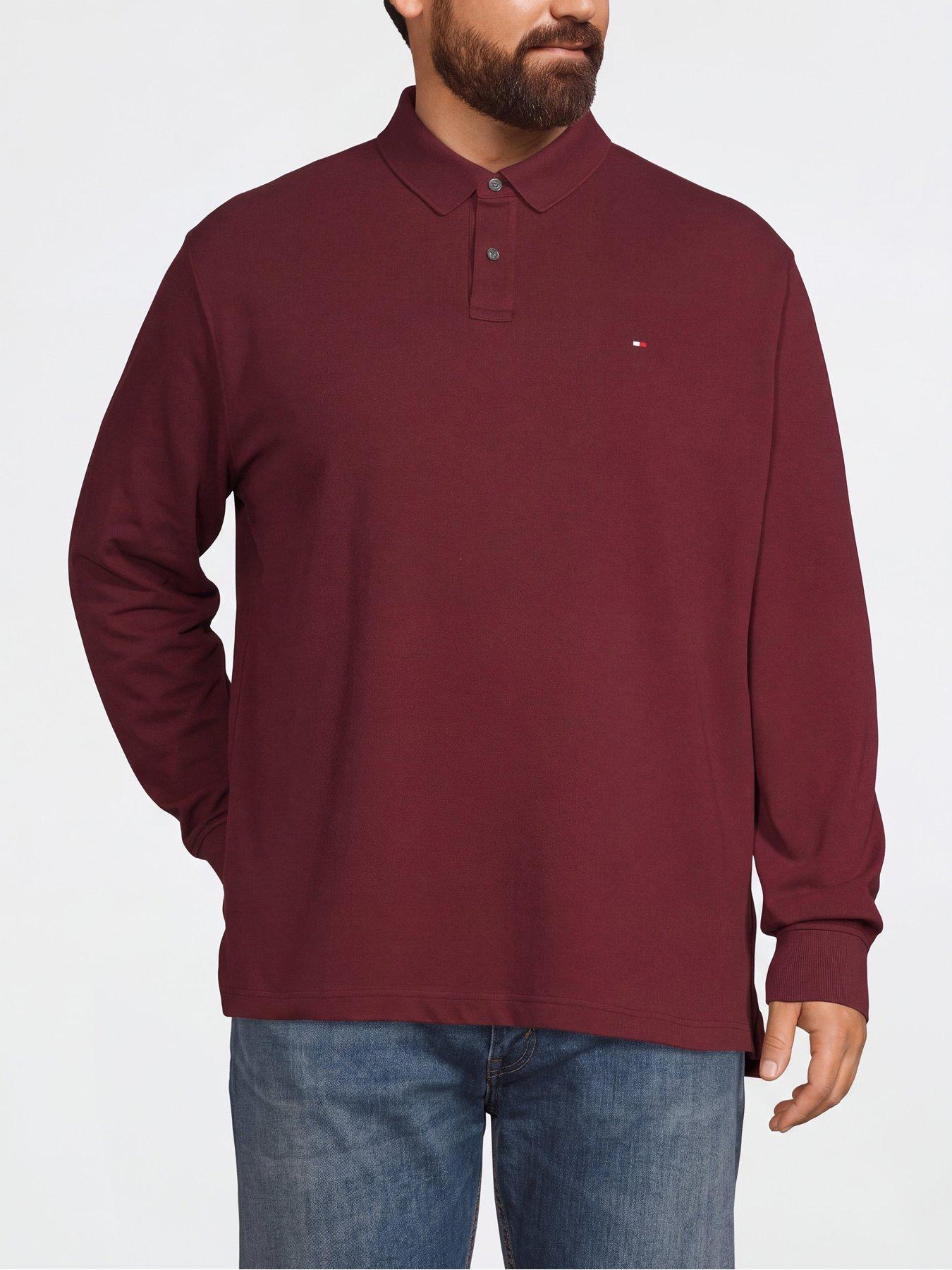 Tommy Hilfiger Big & Tall 1985 Regular Long Sleeve Polo Shirt - Purple