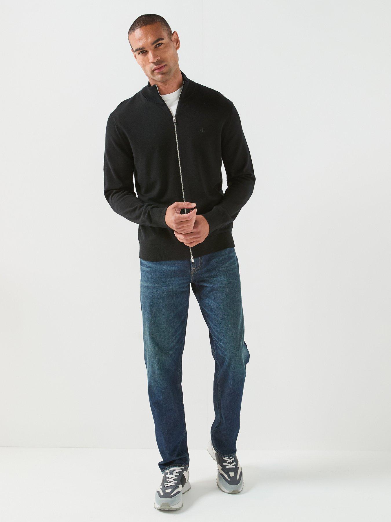Image 3 of 6 of Calvin Klein Full Zip Knitted Cardigan - Black