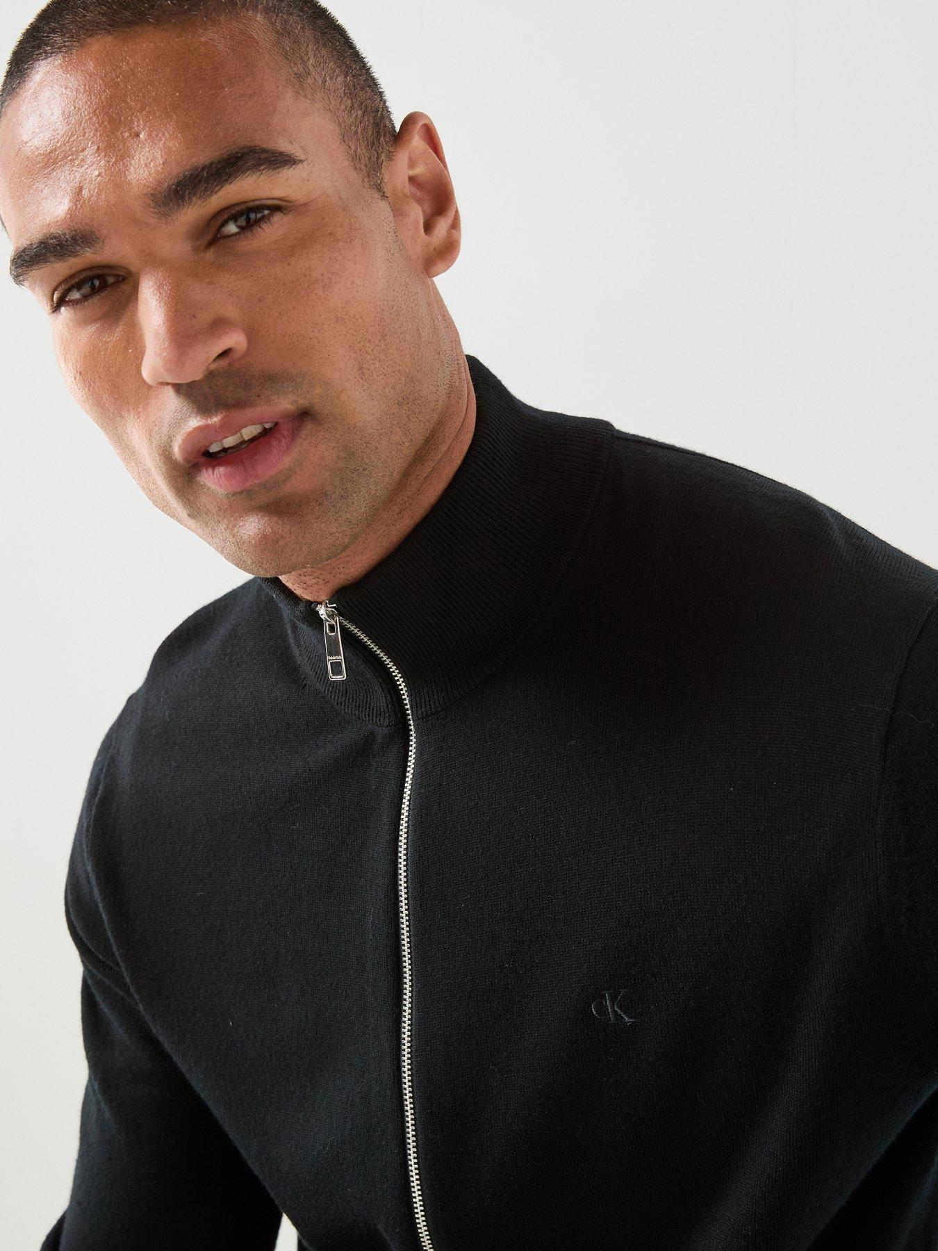 Image 4 of 6 of Calvin Klein Full Zip Knitted Cardigan - Black