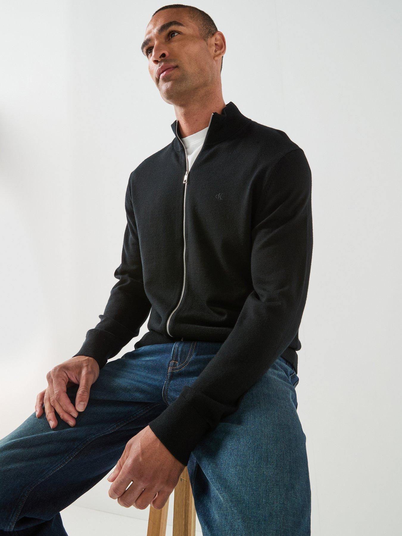 Image 5 of 6 of Calvin Klein Full Zip Knitted Cardigan - Black