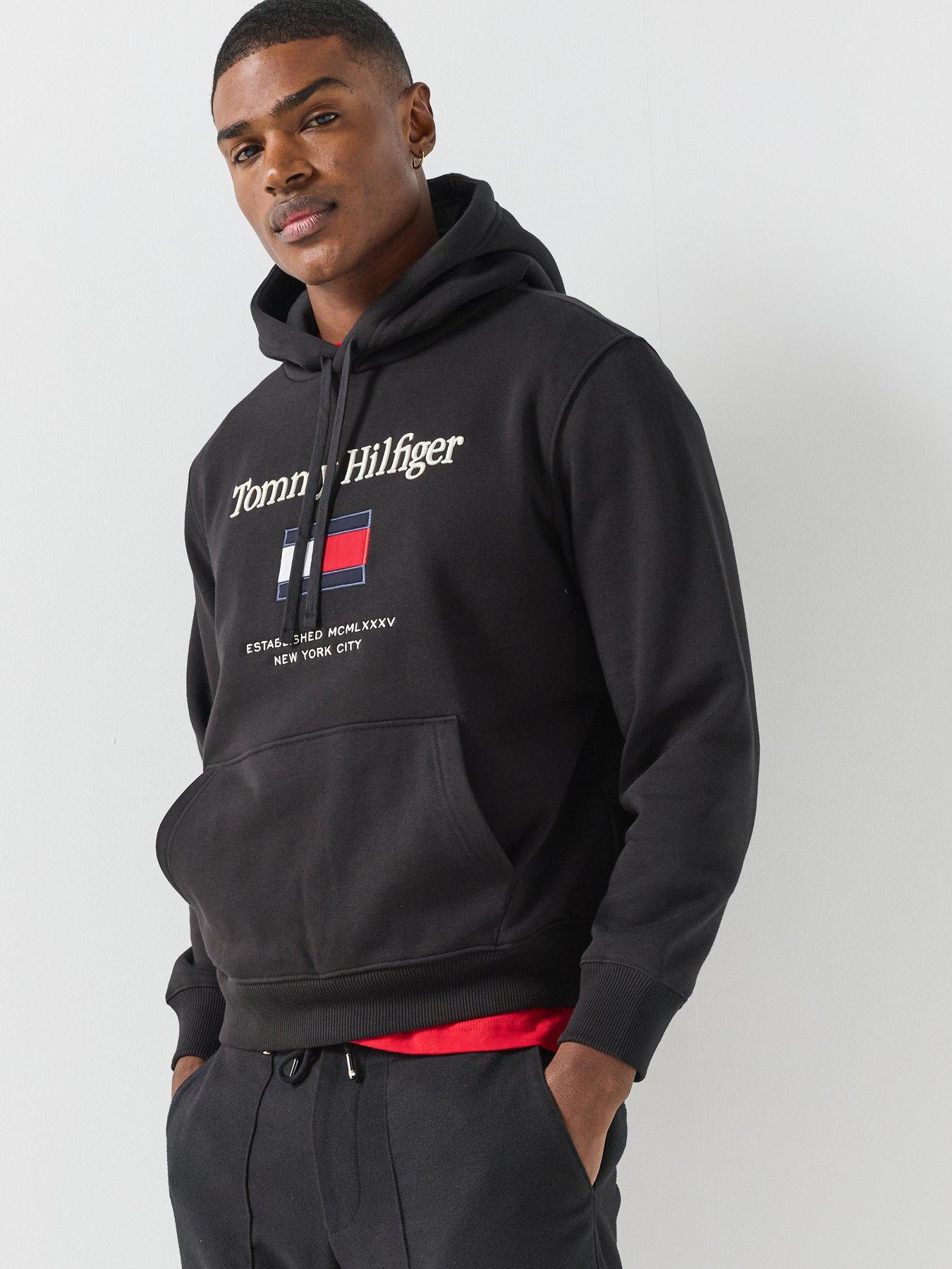 Tommy Hilfiger Men's Embro Flag Pull Over Hoodie - Black - L - Image 5