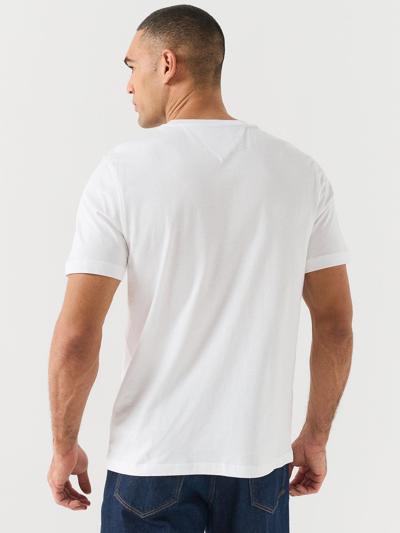 Image 2 of 6 of Tommy Hilfiger Mens Embroidered Logo Regular Fit T-Shirt - White