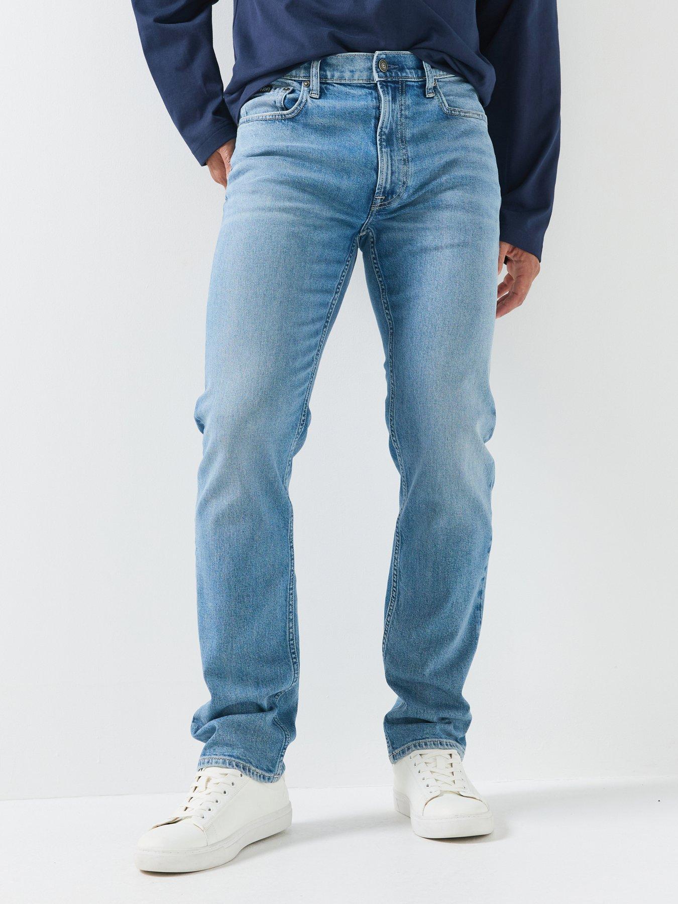 Image 1 of 6 of Calvin Klein Gregory Straight Leg Jeans - Blue