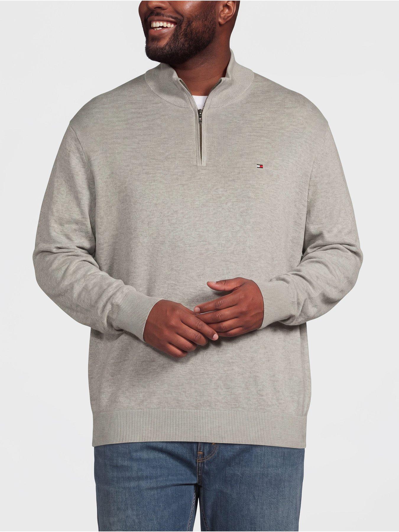 Tommy Hilfiger Men's Grey,Heather 1/4 Zip Jumper Size 1 - Image 2