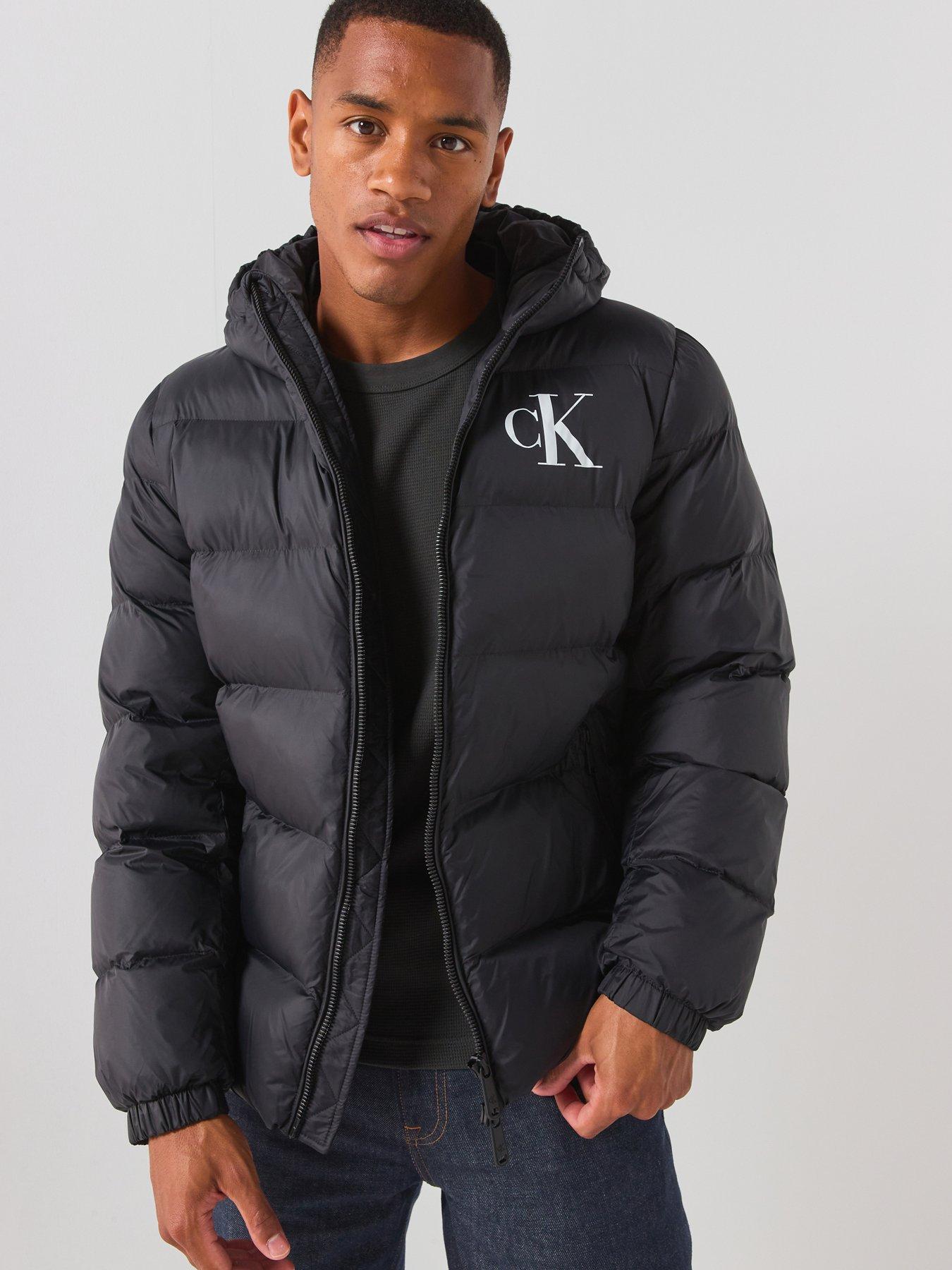 Calvin Klein Jeans Men'S Nylon Padded Hooded Jacket - Black