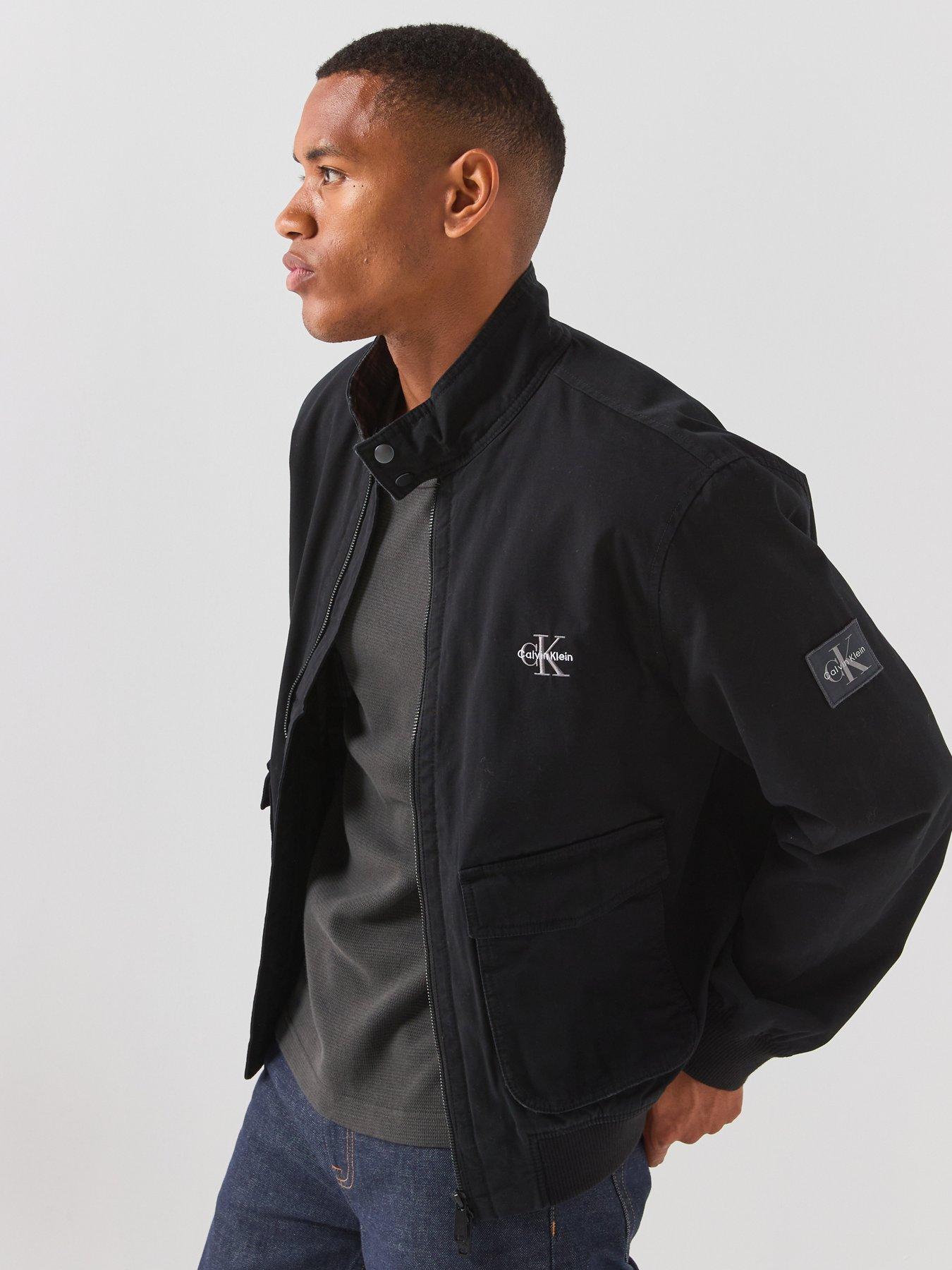 Image 1 of 6 of Calvin Klein Jeans Cotton Flannel Lined Harrington Jacket - Black