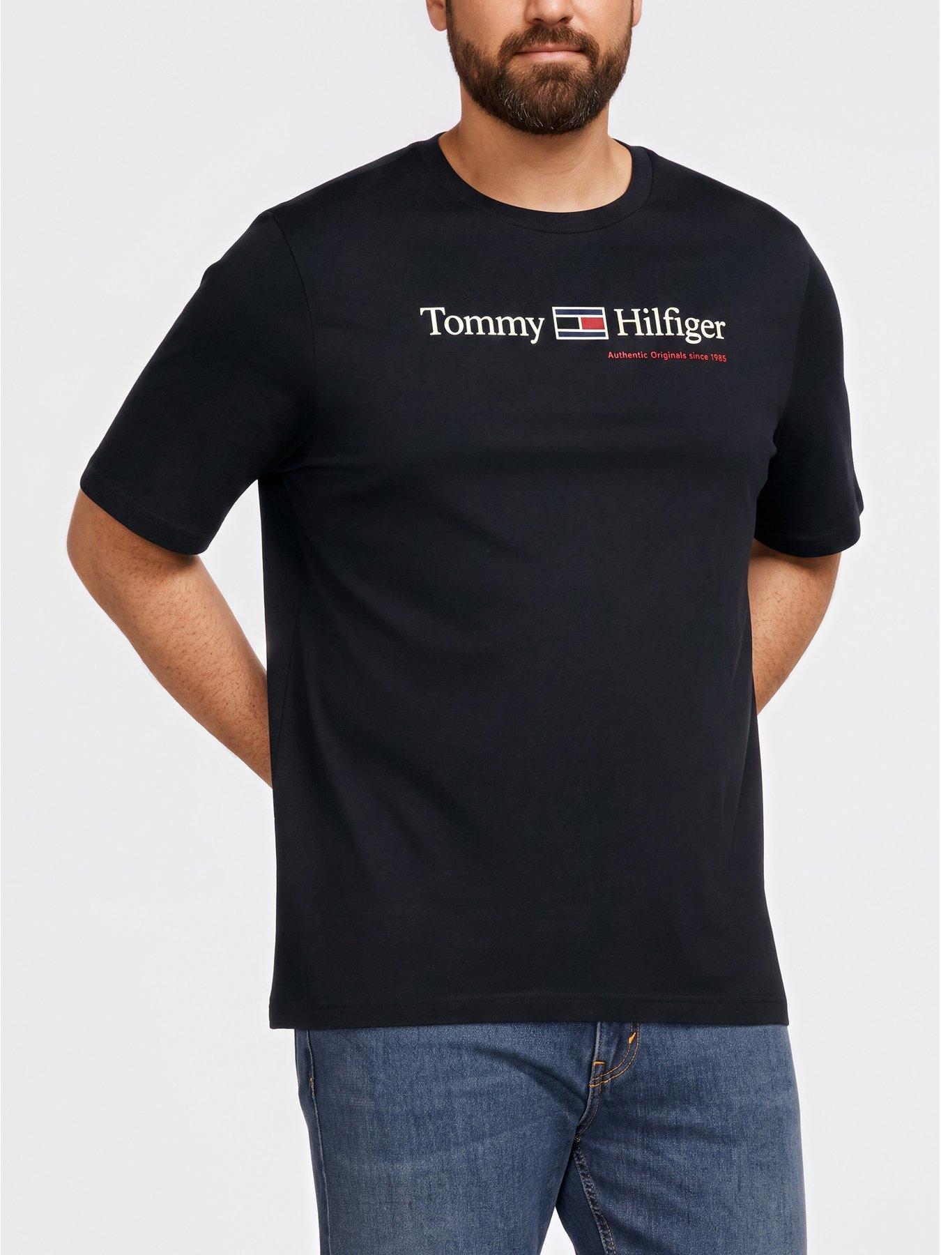 Tommy Hilfiger Mens Big & Tall Logo Print Crew Neck T-Shirt, Navy, Size 3Xl, Men - Image 3