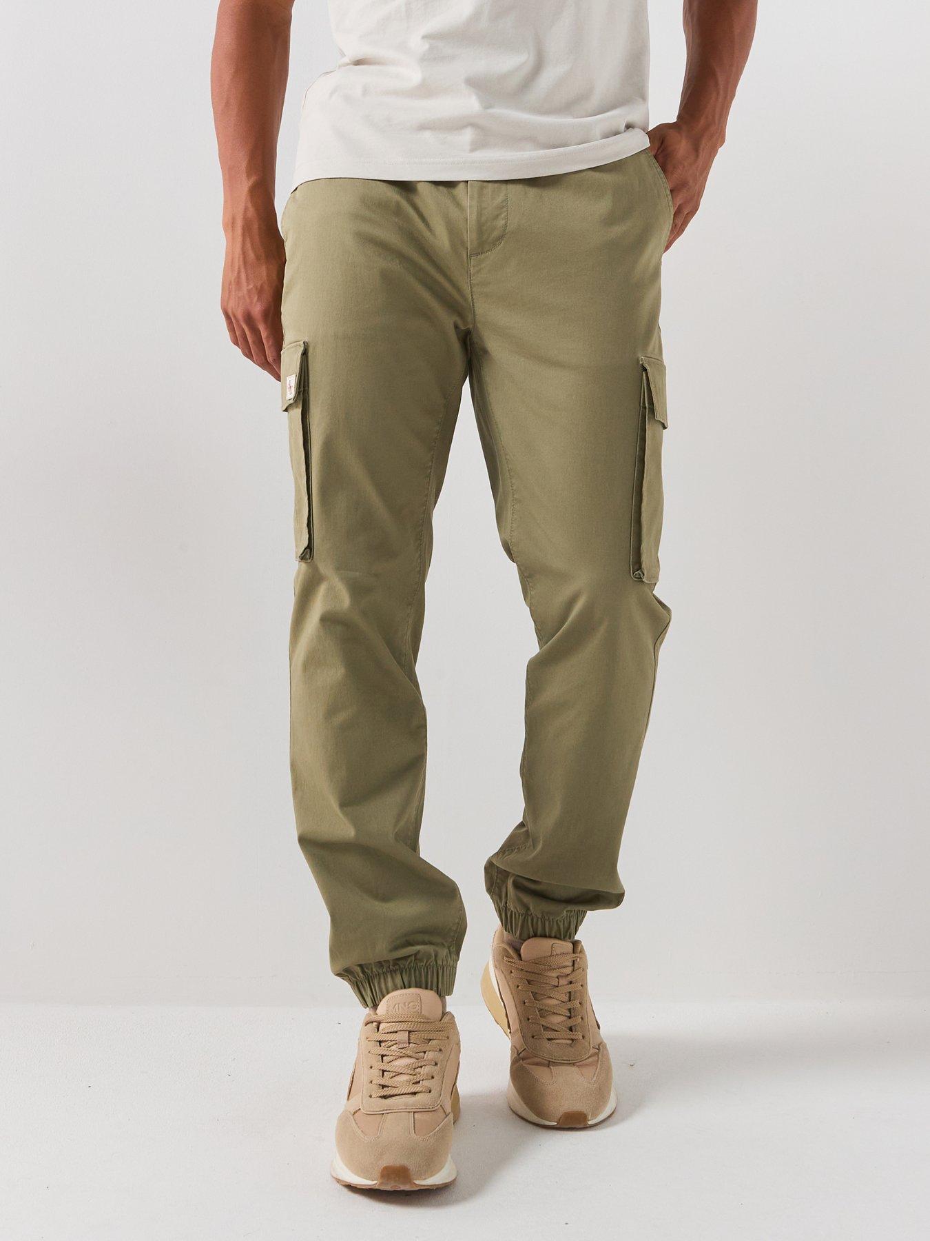 Calvin Klein Jeans Skinny Comfort Cotton Cargo Pants, Green, Size L, Men