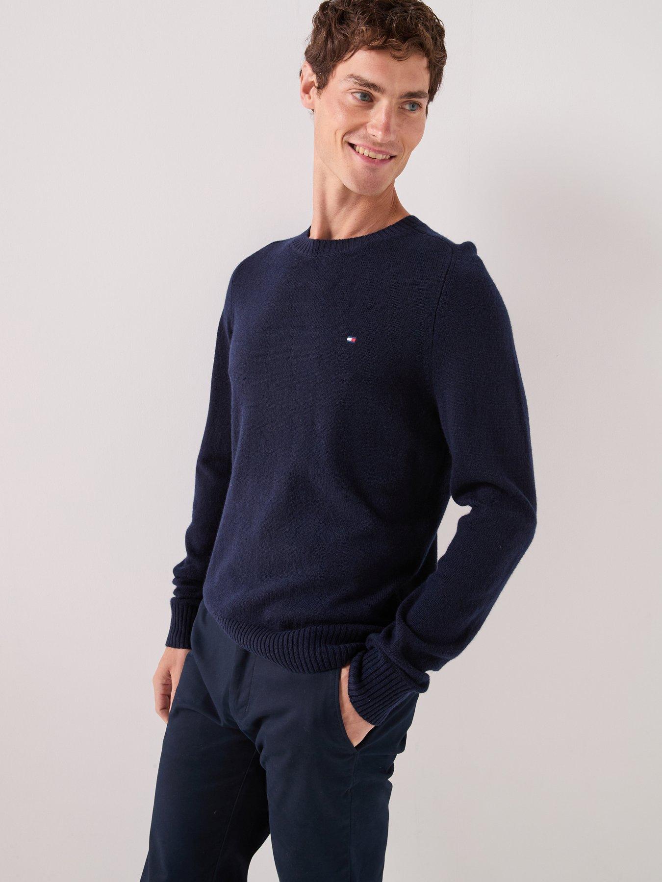 Tommy Hilfiger Wool Crew Neck Jumper Men's Navy Blue Small - La Redoute - Image 3