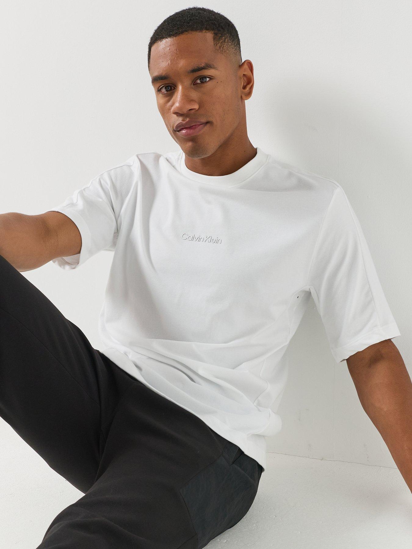 Image 4 of 6 of Calvin Klein Sport Calvin Klein Sport Active Icon Central Logo French Terry T-shirt - Black