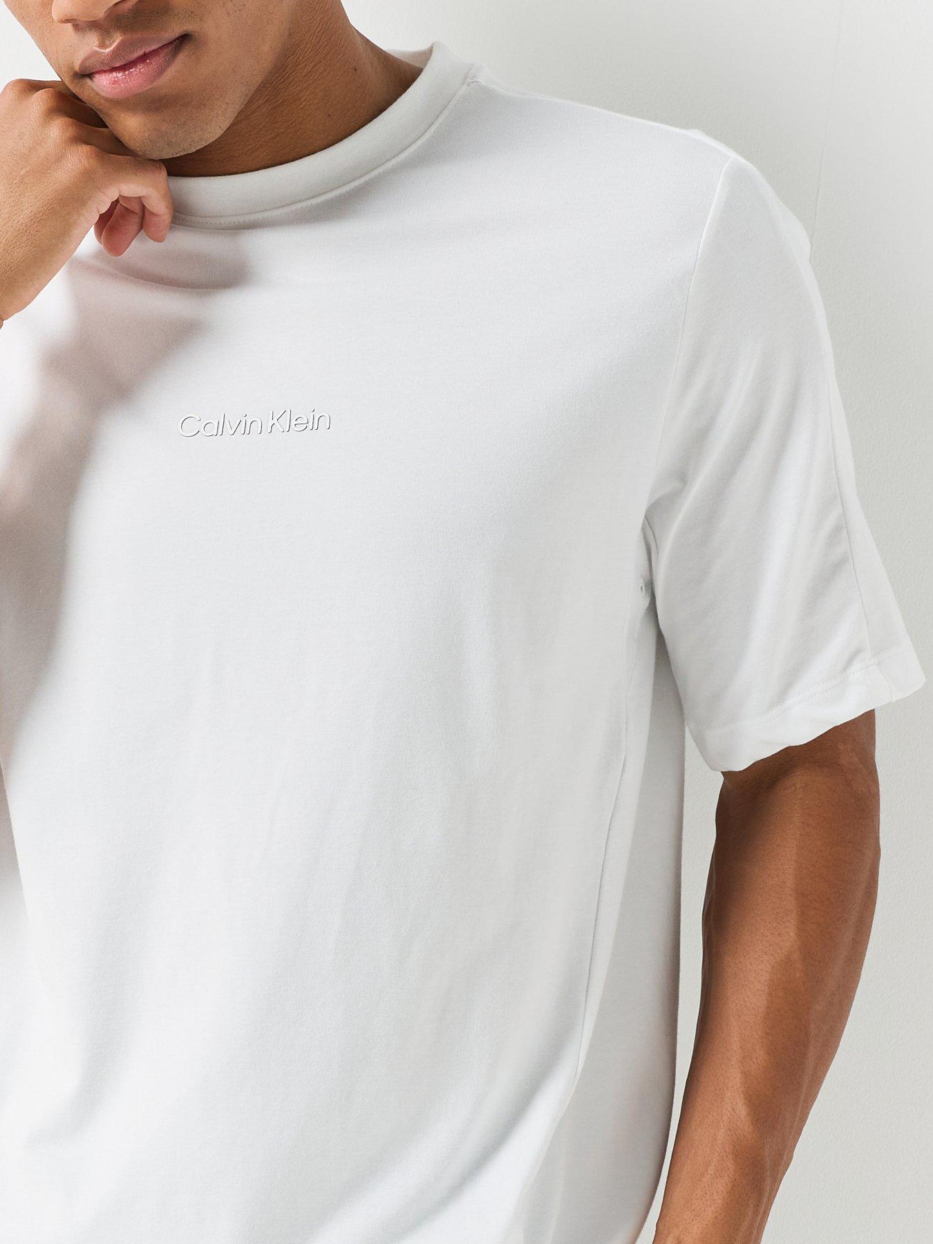 Image 6 of 6 of Calvin Klein Sport Calvin Klein Sport Active Icon Central Logo French Terry T-shirt - Black