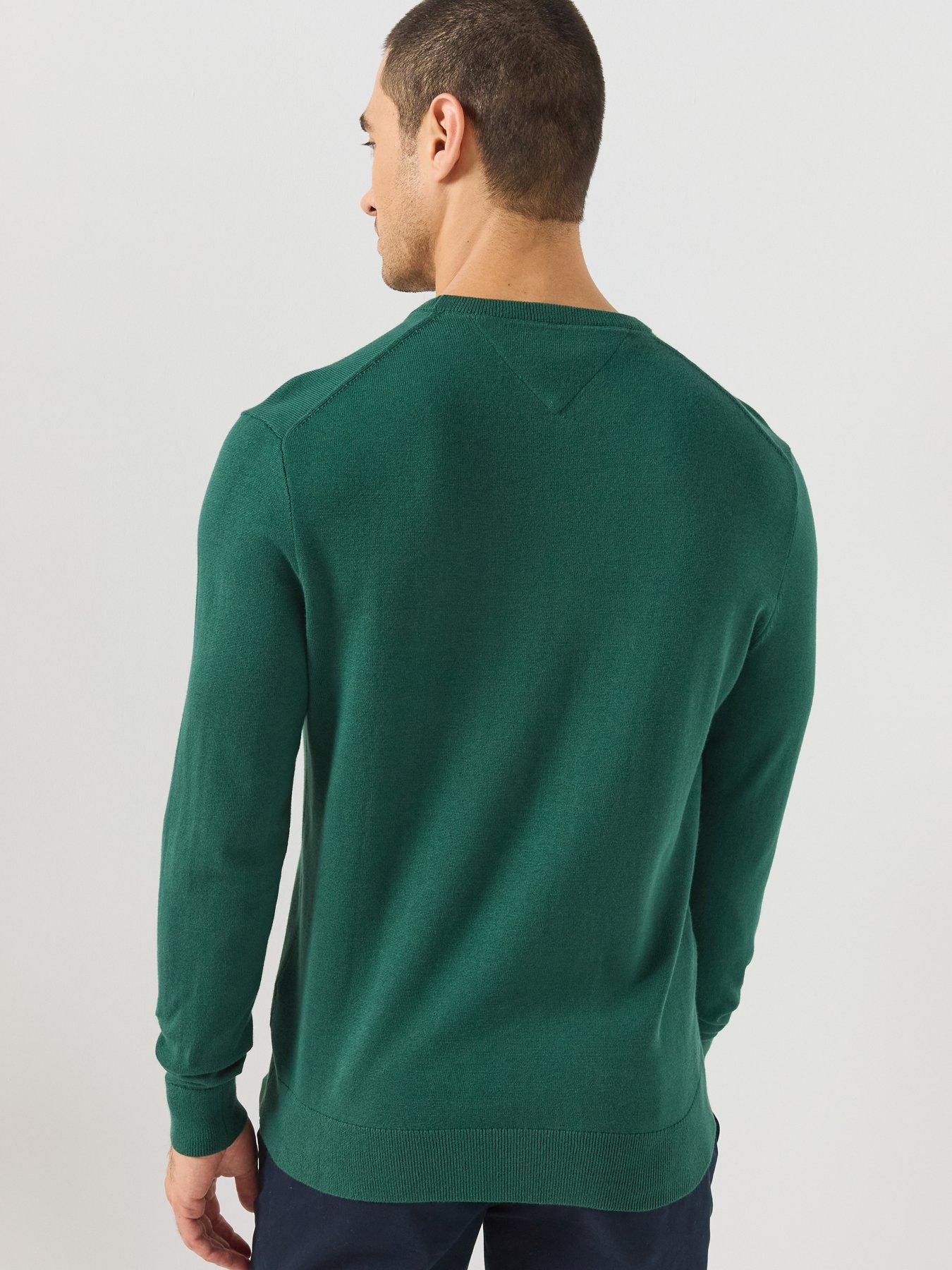 Image 2 of 6 of Tommy Hilfiger Essential Ssnl Cotton Crew Neck Knitted Jumper - Green