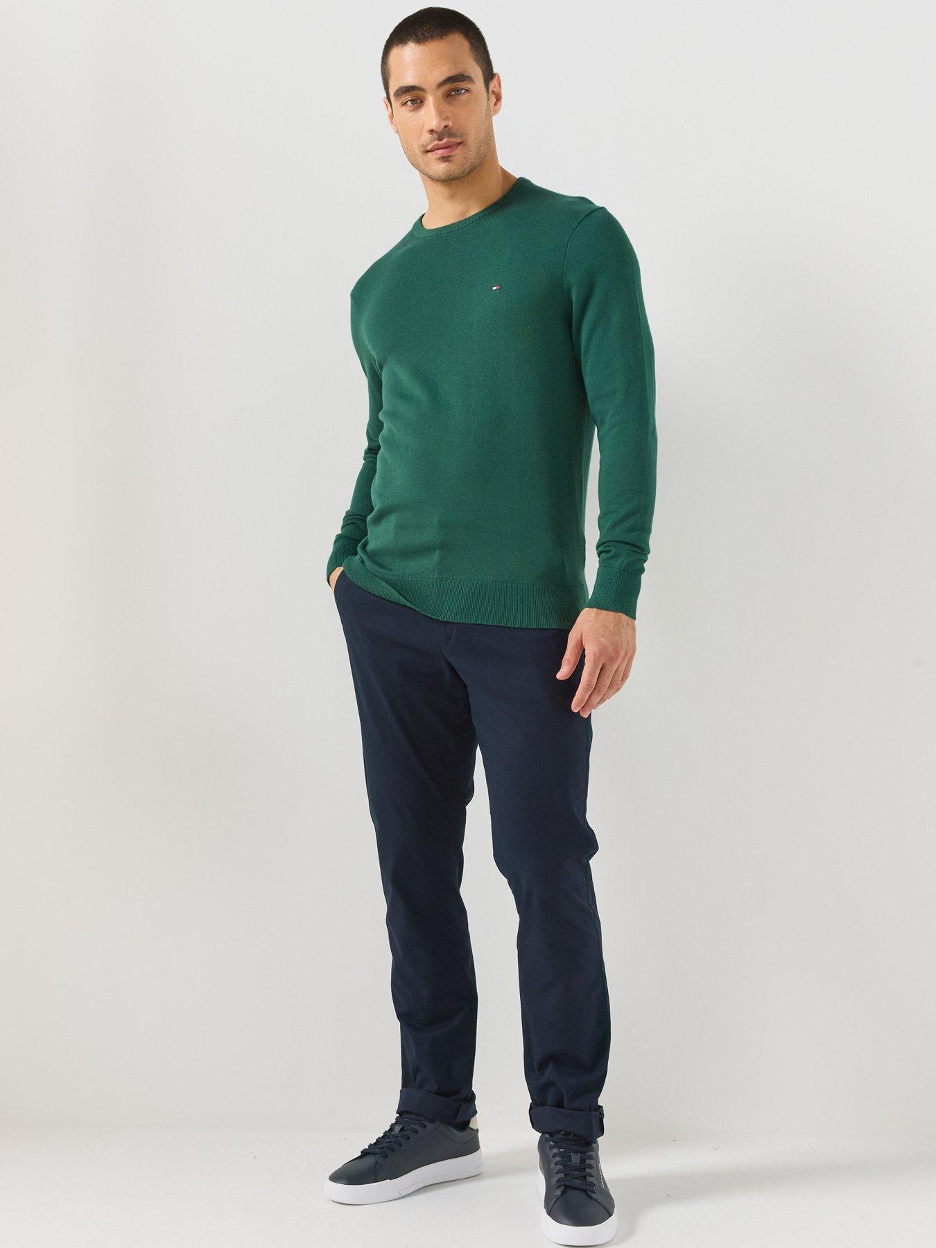 Image 3 of 6 of Tommy Hilfiger Essential Ssnl Cotton Crew Neck Knitted Jumper - Green