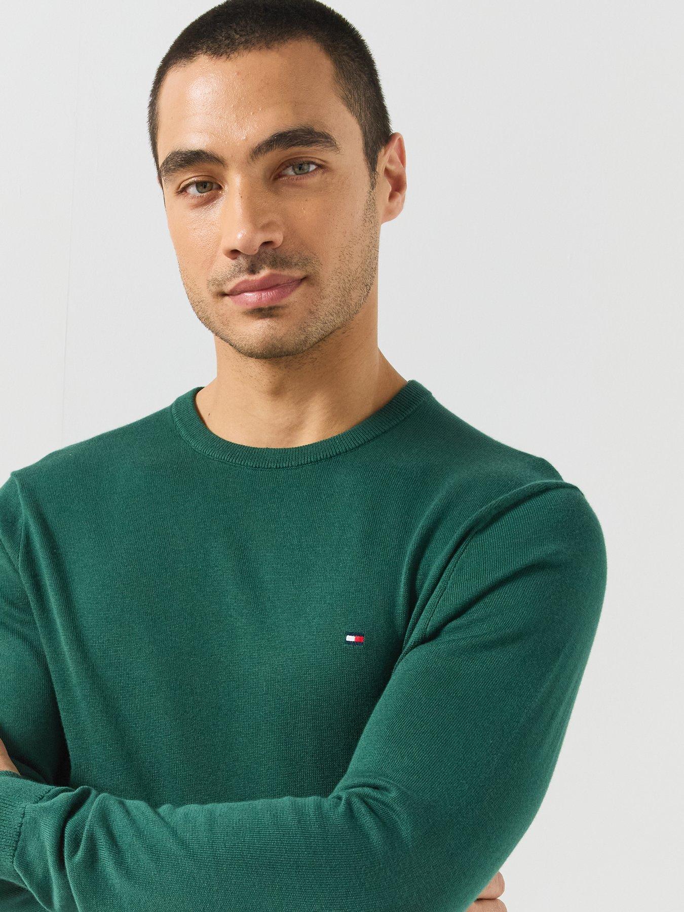 Image 4 of 6 of Tommy Hilfiger Essential Ssnl Cotton Crew Neck Knitted Jumper - Green