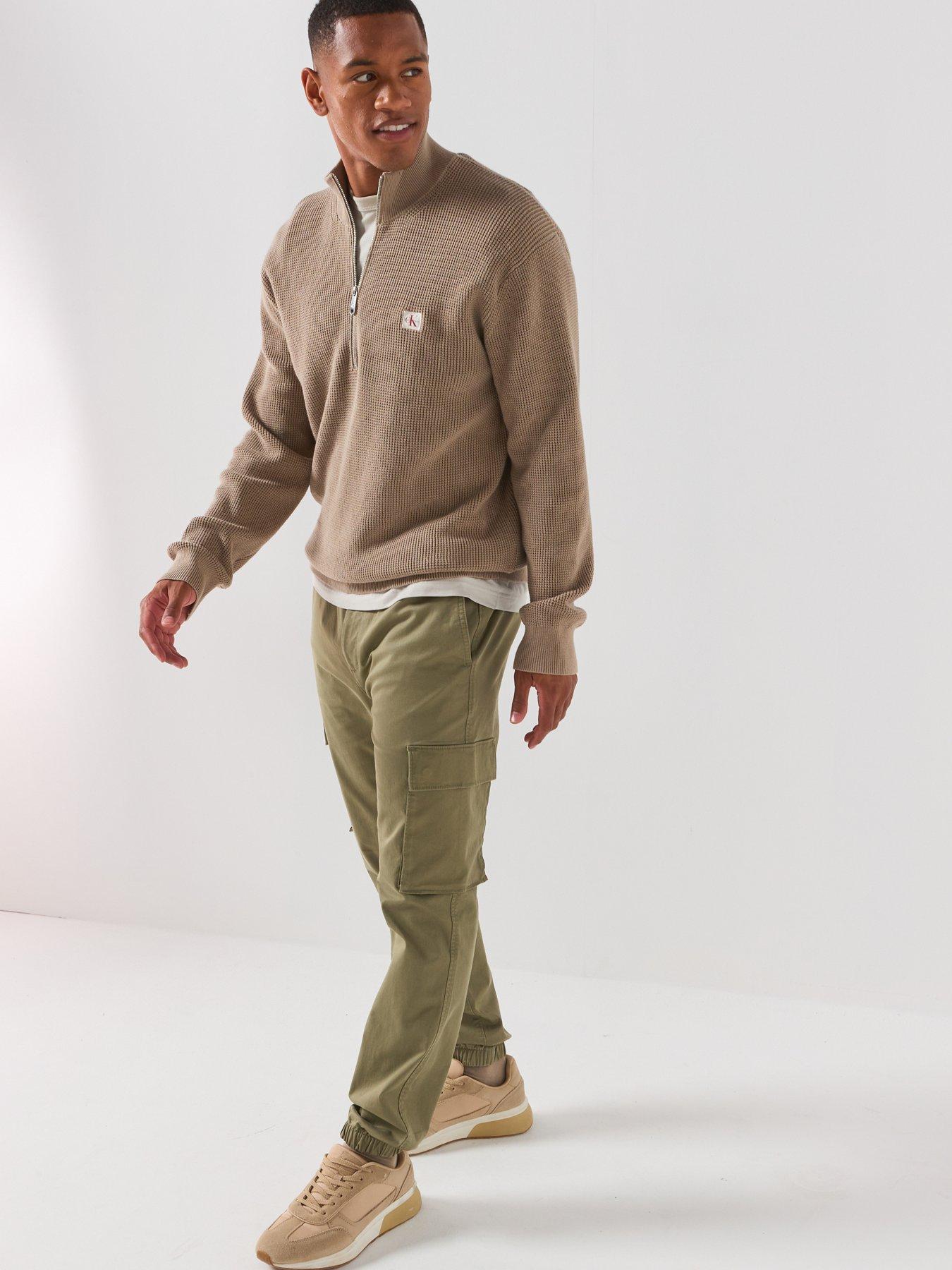 Image 6 of 6 of Calvin Klein Jeans Cotton Monogram Logo Knitted Jumper - Beige