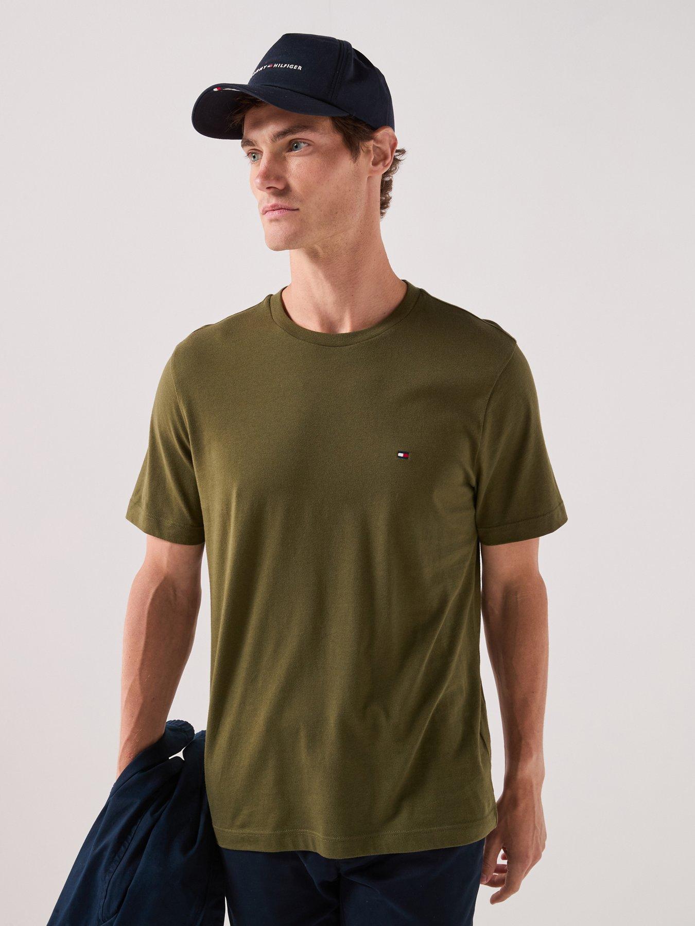 Tommy Hilfiger Regular Fit Essenital Flag Logo T-shirt, Green, Size S, Men