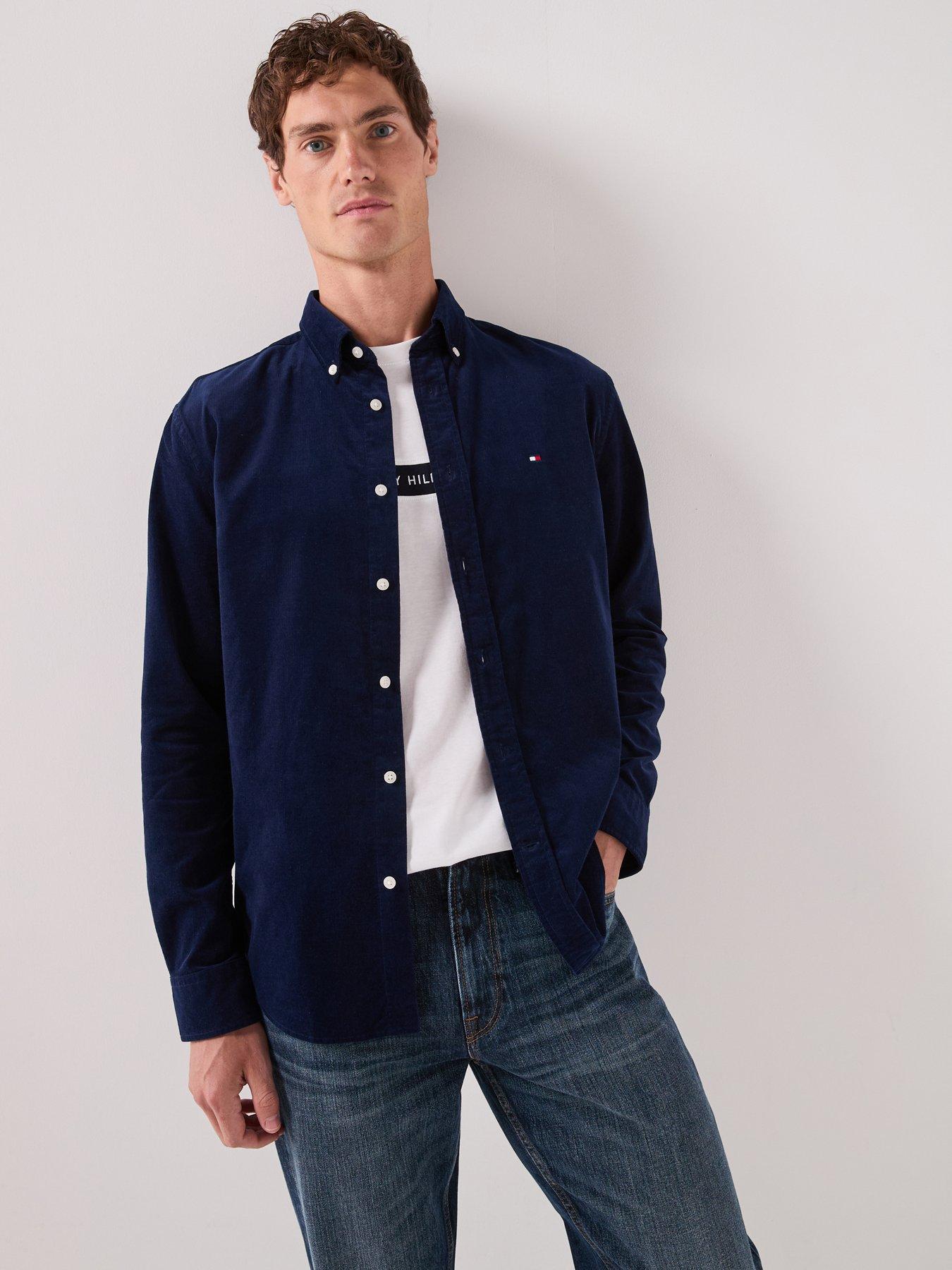Tommy Hilfiger Solid Corduroy Regular Fit Shirt - Navy