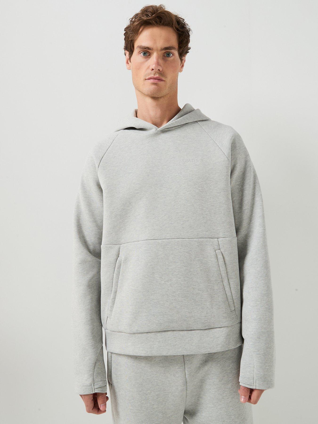 Image 1 of 6 of Calvin Klein Sport Mens Spacer Knit Overhead Hoodie - Grey