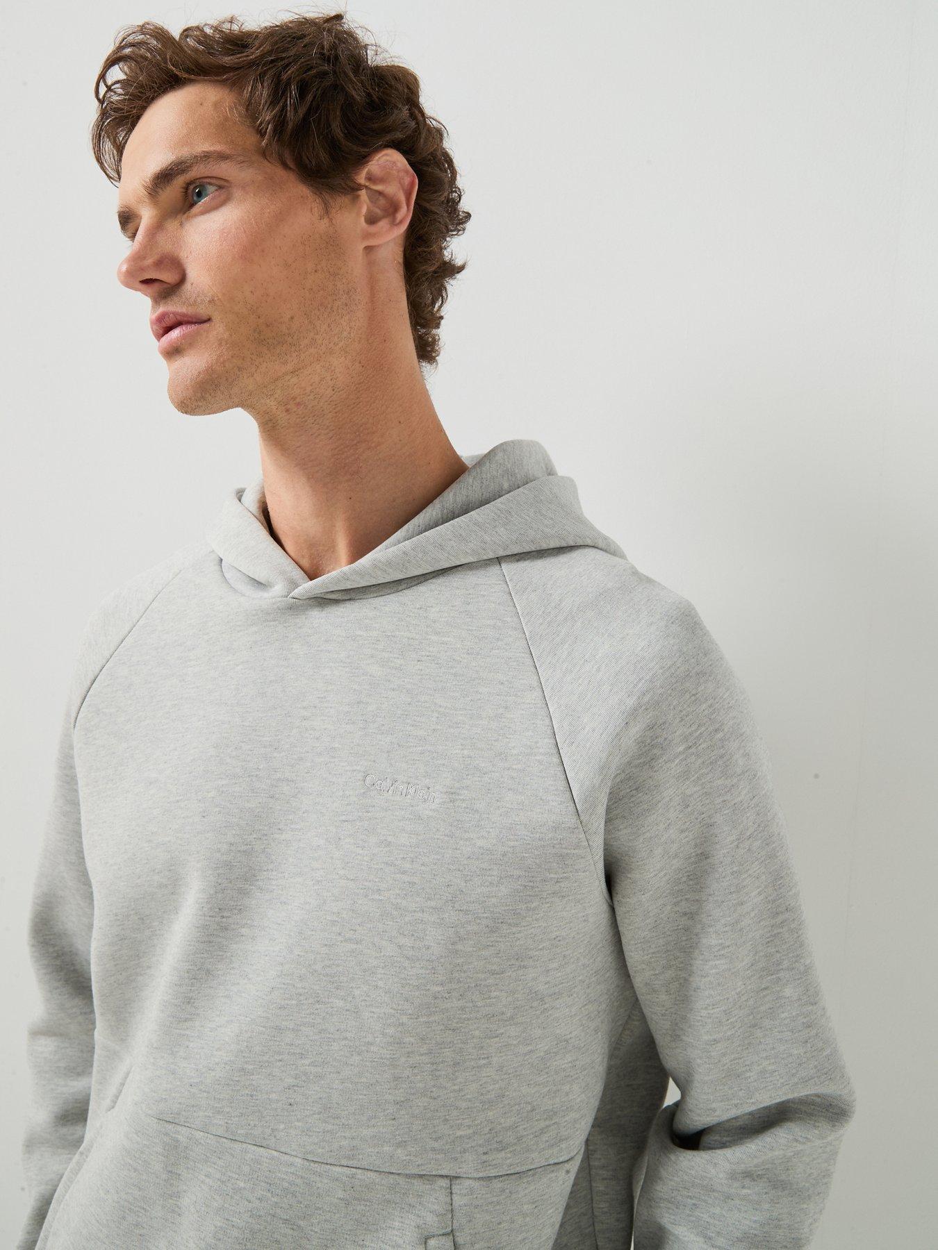 Image 4 of 6 of Calvin Klein Sport Mens Spacer Knit Overhead Hoodie - Grey
