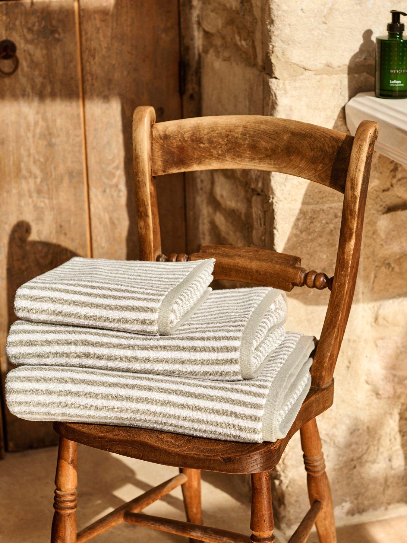Image 1 of 4 of Christy Portobello Stripe Seaside Inspired Cotton Single Bathroom Towel