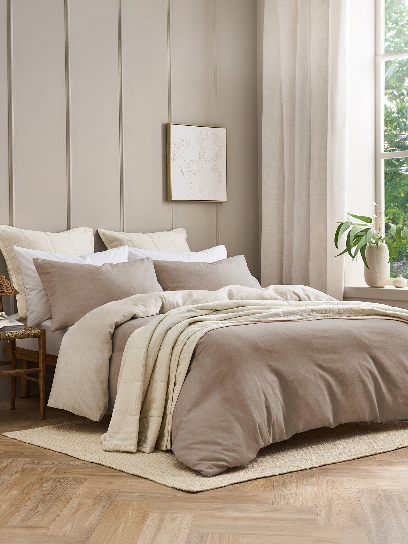 Image 1 of 4 of Christy Relaxed Linen Cotton Blend Reversible Duvet Cover Set