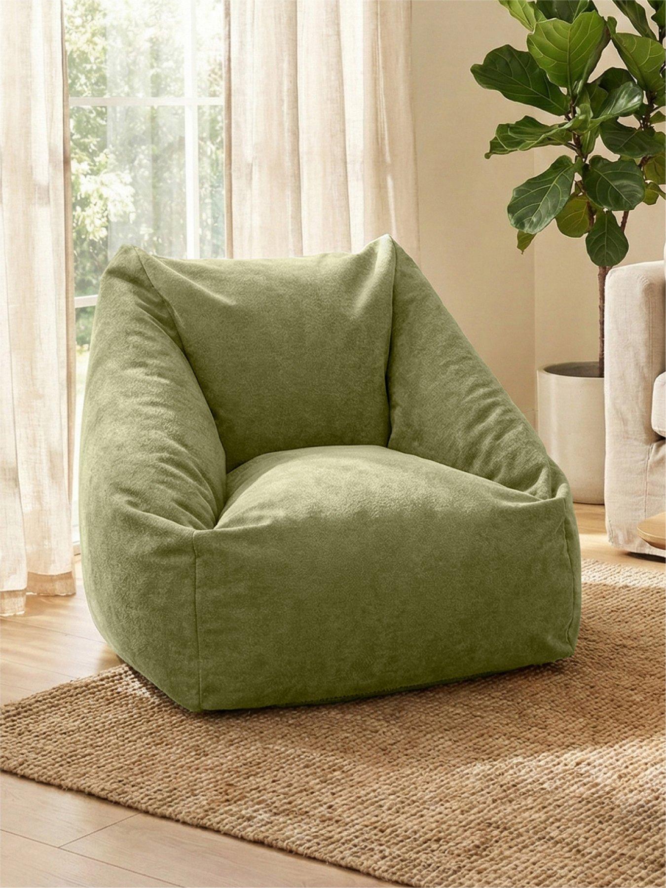 Rucomfy Velora Luxury Adult Snuggle Chair - Plush Bean Bag Cuddle Armchair - Sage - Image 3