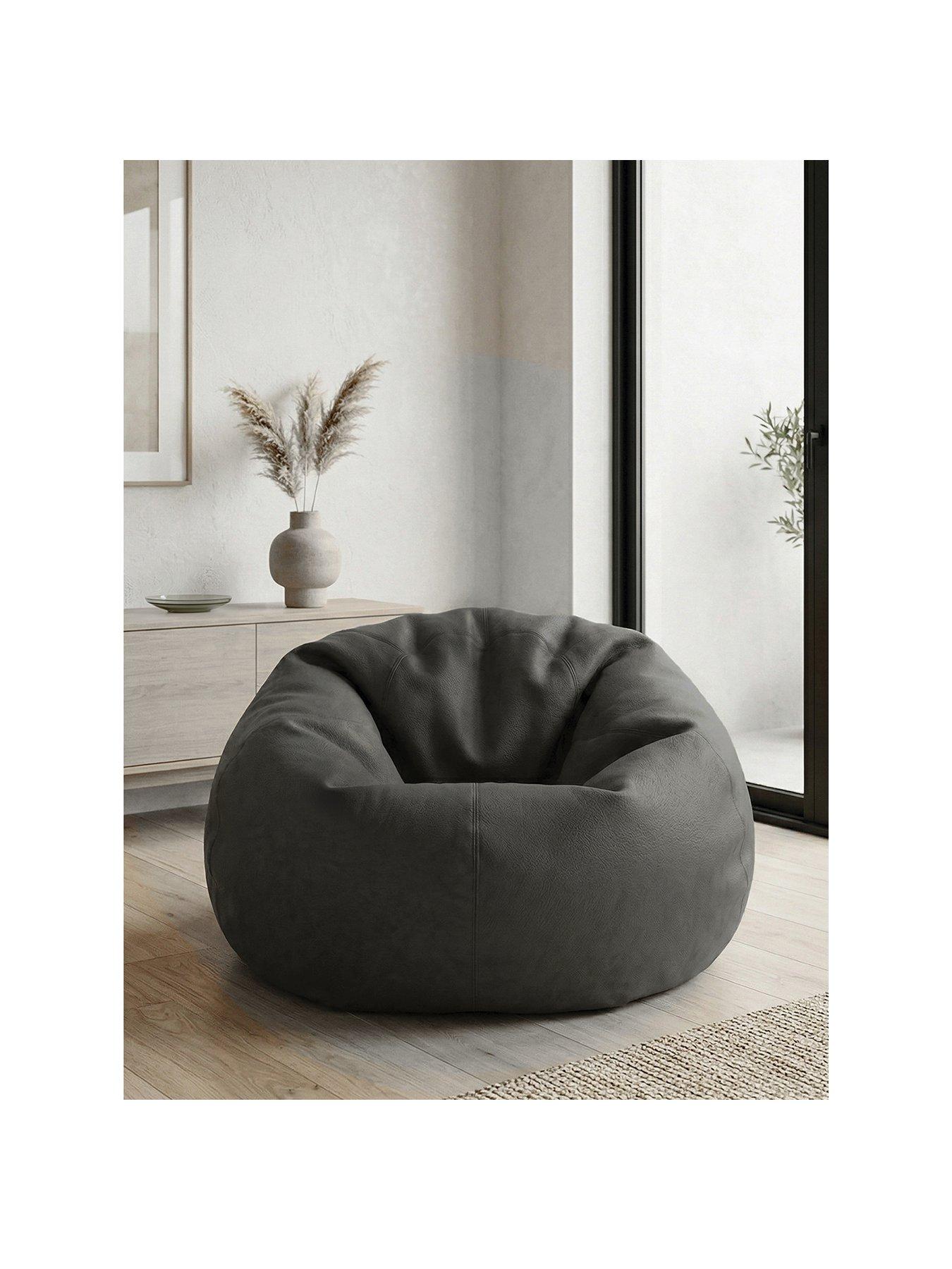 Image 2 of 4 of Old Bean Faux Leather Beanbag