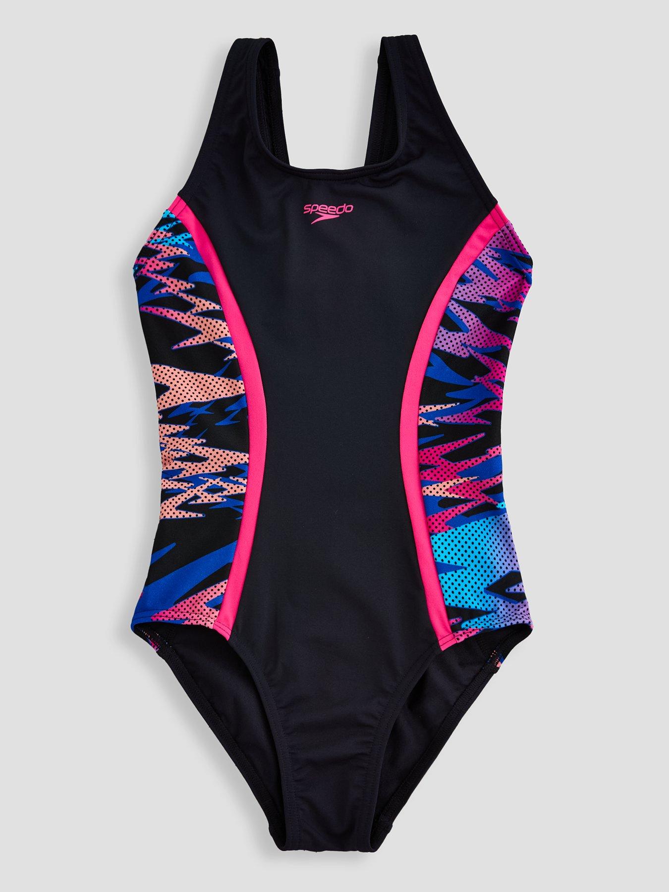 Image 1 of 5 of Speedo Junior Girls Hyperboom Splice Muscleback Swimsuit - Black