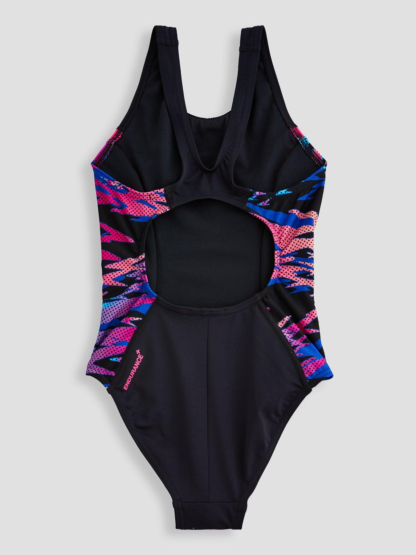 Image 2 of 5 of Speedo Junior Girls Hyperboom Splice Muscleback Swimsuit - Black