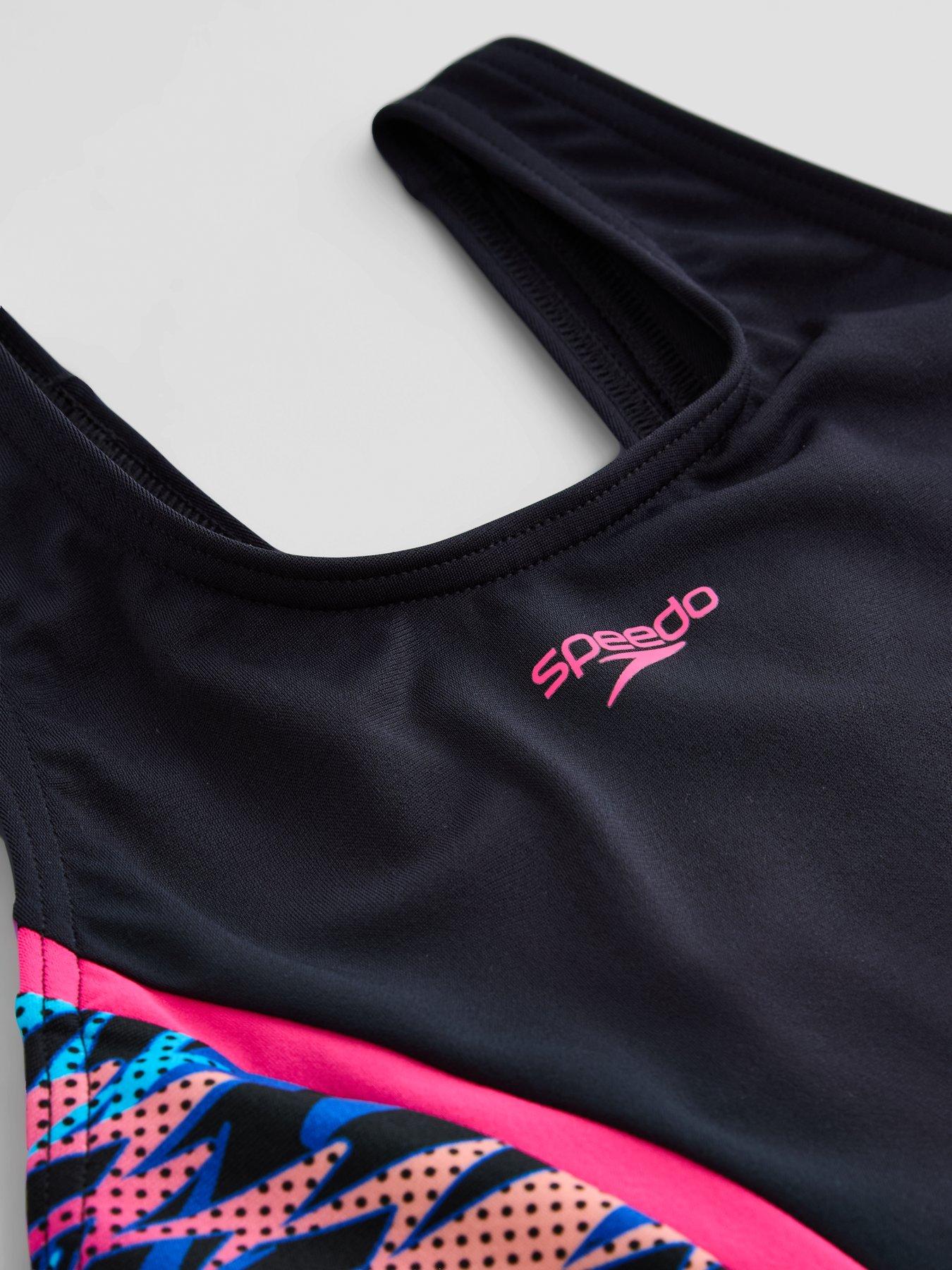 Image 3 of 5 of Speedo Junior Girls Hyperboom Splice Muscleback Swimsuit - Black